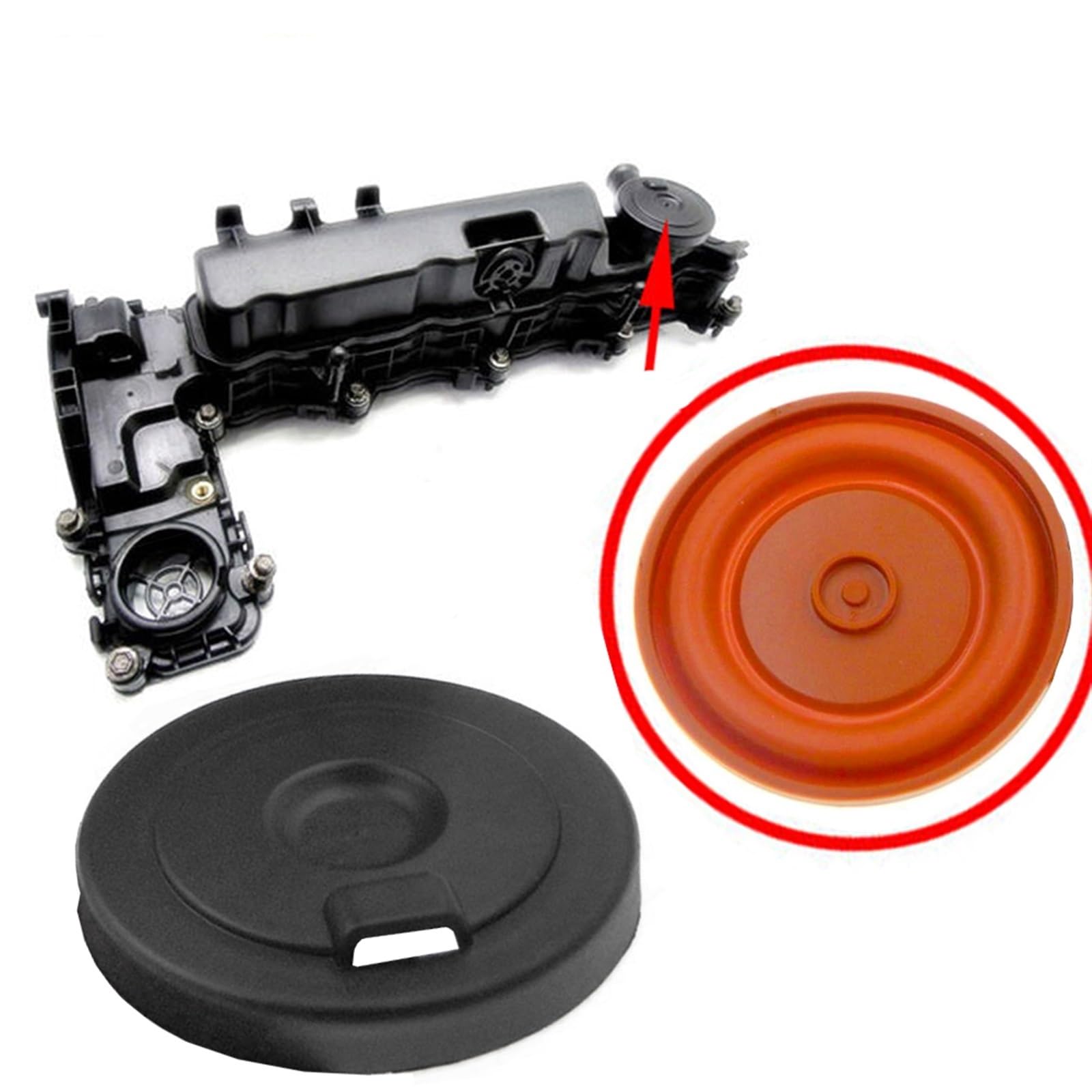 Clynex 9806147980 Neues PCV-Ventildeckel-Reparaturset, Ventilkappe mit Membran, for Citroen, for Peugeot, 2.0 HDI und, for Ford, 2.0 TDCI 2269606 1860576 Auto-PCV-Ventildeckel(1 PCS) von Clynex
