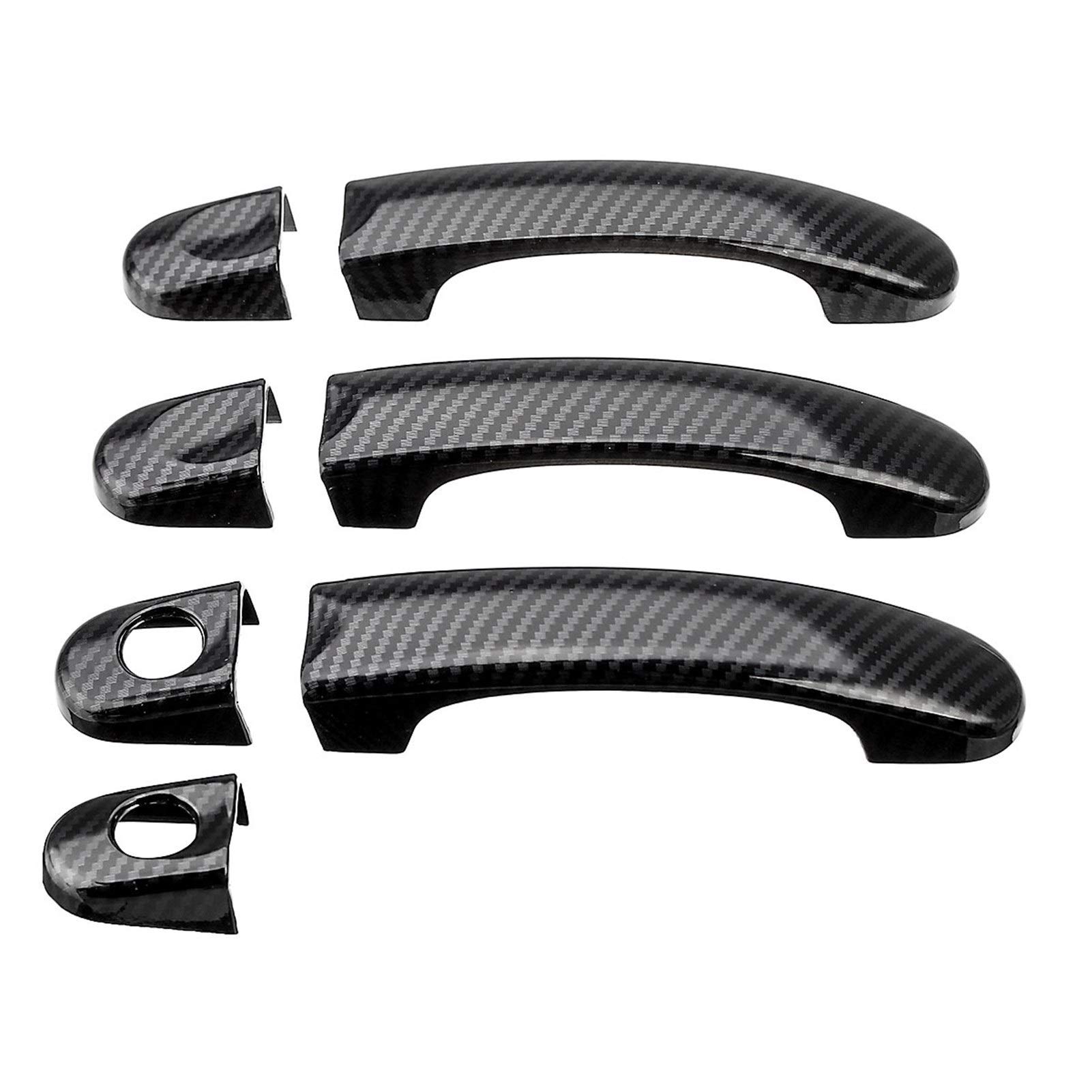 Clynex ABS Carbon Autotürgriffabdeckungen Zierleisten, for VW, Transporter T5 2003-2015 T6 2016, for Caddy, Vans, for Multivan, Aufkleber Abdeckung für Außentürgriffe(Carbon 6 and 1) von Clynex
