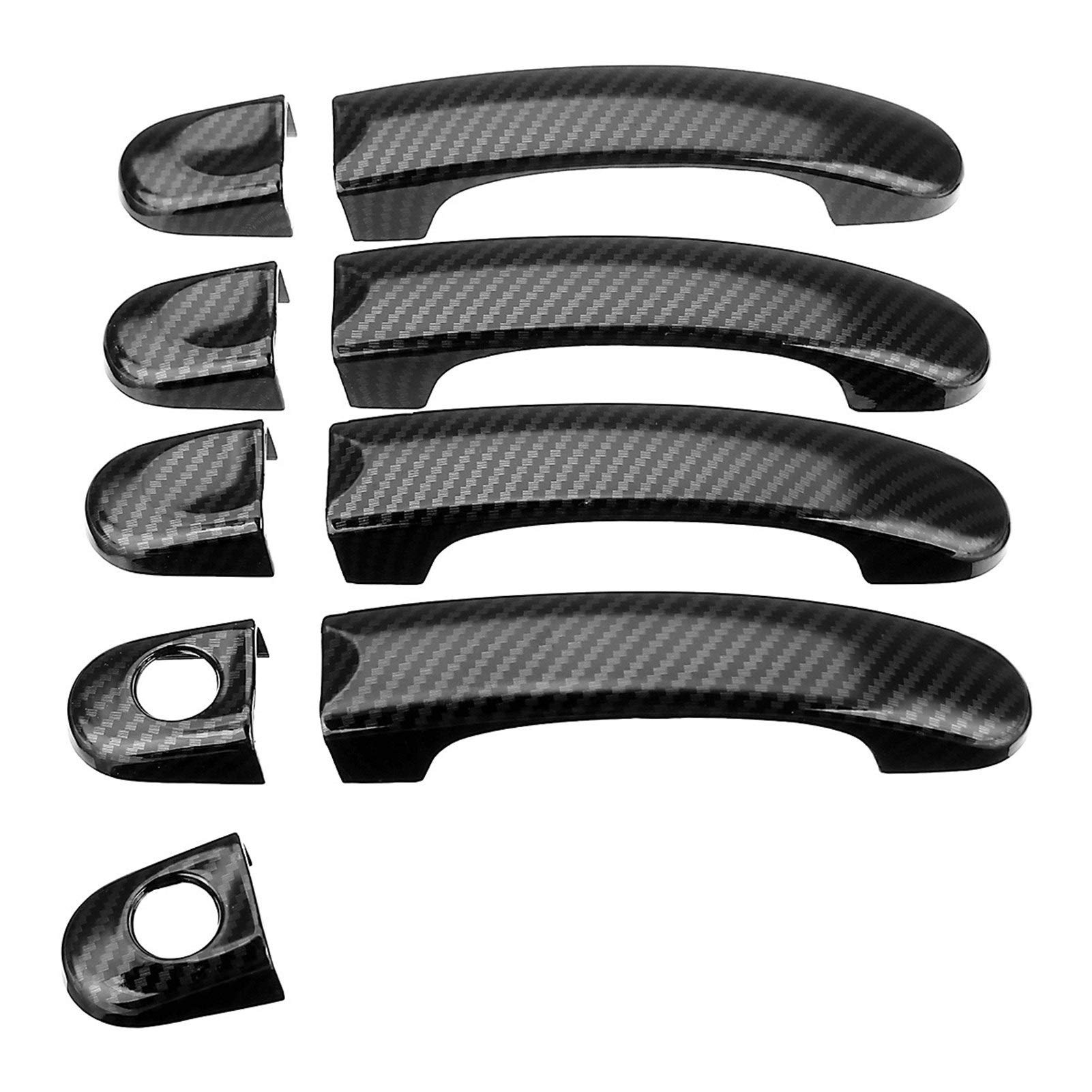 Clynex ABS Carbon Autotürgriffabdeckungen Zierleisten, for VW, Transporter T5 2003-2015 T6 2016, for Caddy, Vans, for Multivan, Aufkleber Abdeckung für Außentürgriffe(Carbon 8 and 1) von Clynex