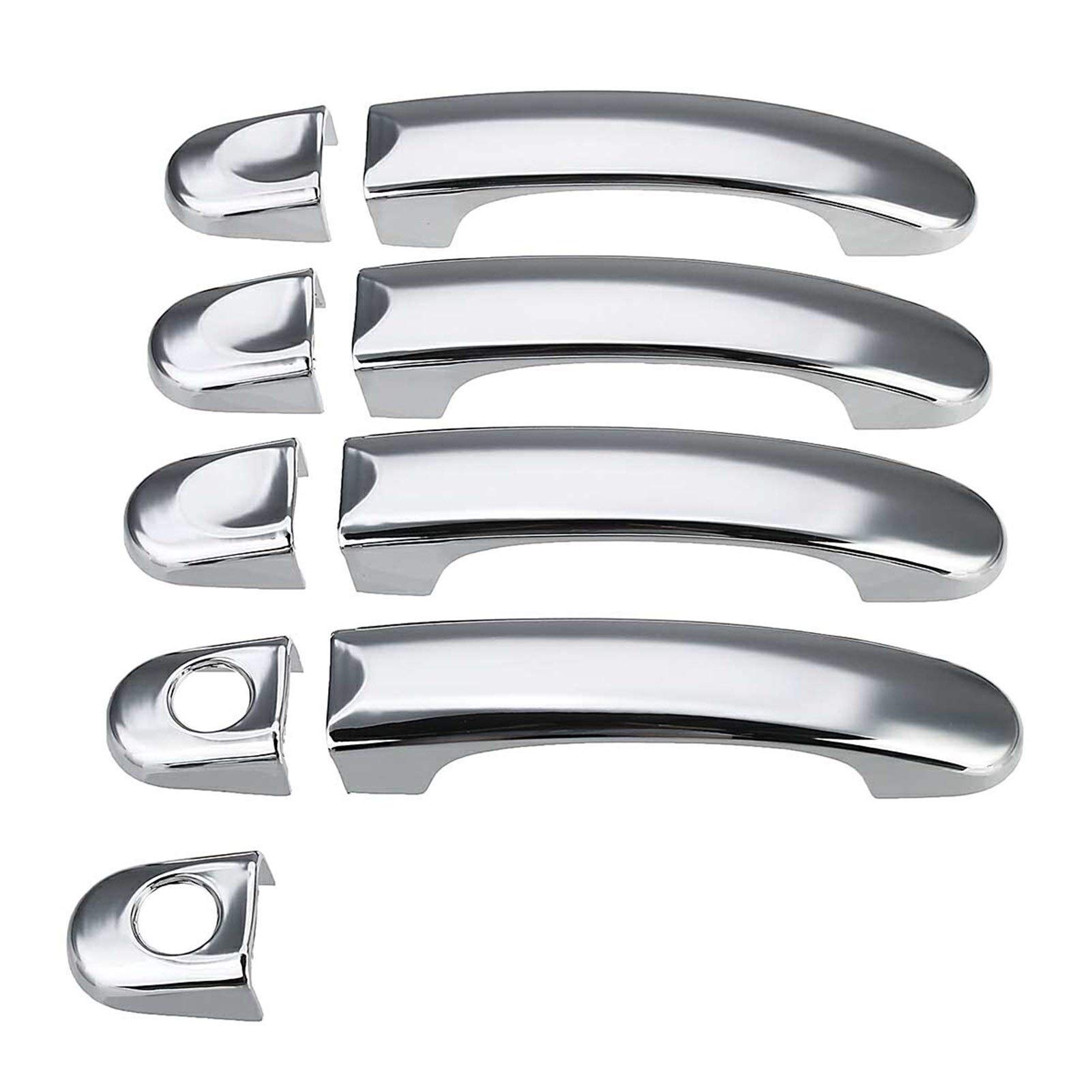 Clynex ABS Carbon Autotürgriffabdeckungen Zierleisten, for VW, Transporter T5 2003-2015 T6 2016, for Caddy, Vans, for Multivan, Aufkleber Abdeckung für Außentürgriffe(Chrome 8 and 1) von Clynex
