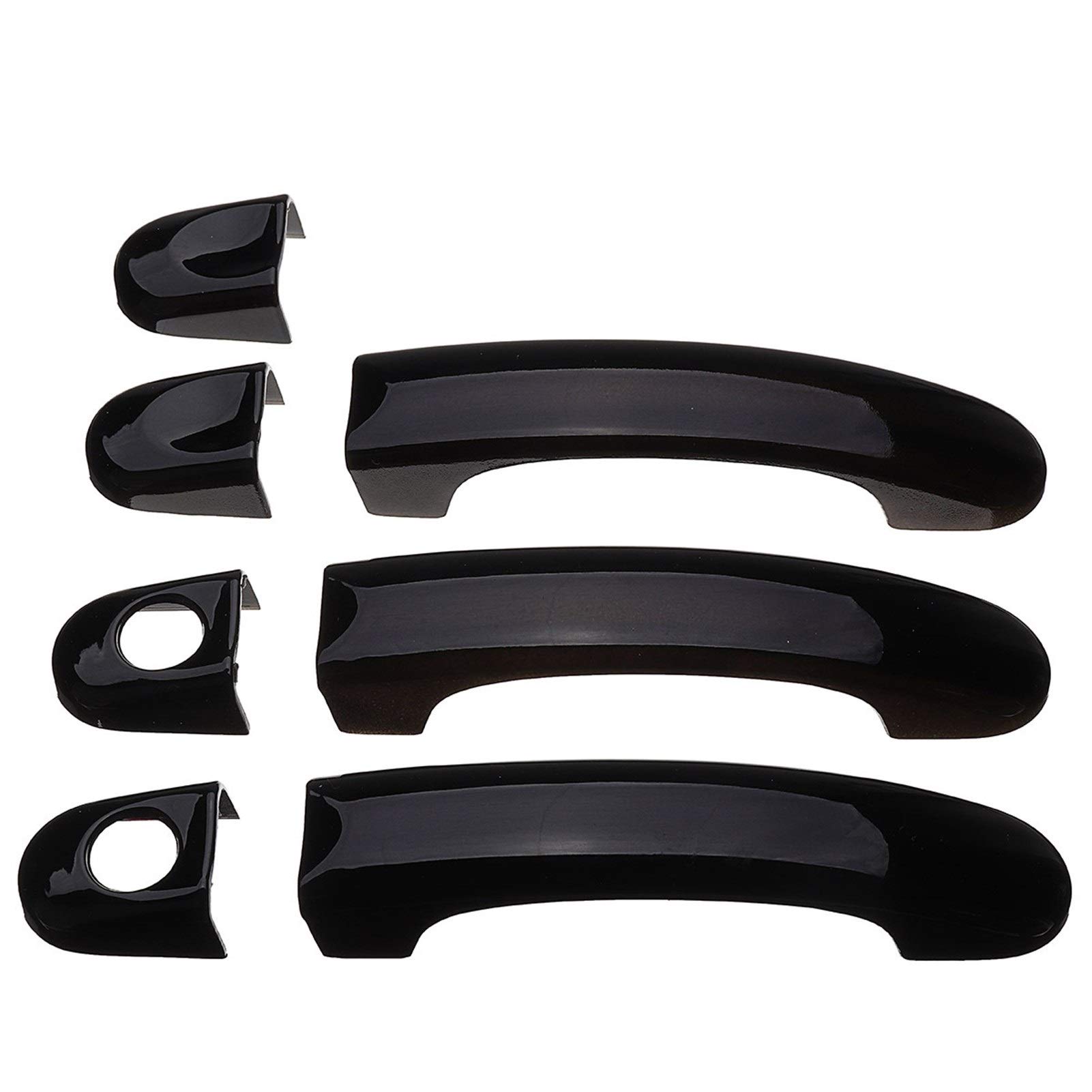 Clynex ABS Carbon Autotürgriffabdeckungen Zierleisten, for VW, Transporter T5 2003-2015 T6 2016, for Caddy, Vans, for Multivan, Aufkleber Abdeckung für Außentürgriffe(Gloss Black 6 and 1) von Clynex