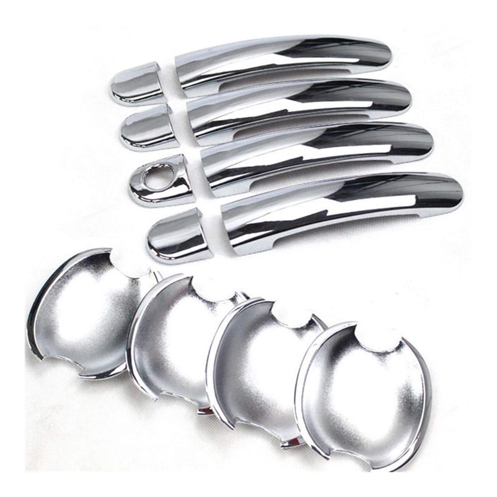Clynex ABS-Chrom-Auto-Seitentürgriff-Abdeckungs-Cup-Bowl-Zieraufkleber, for VW, for Polo, 2010–2017, Auto-Außentürgriff-Abdeckungs-Zierleiste Abdeckung für Außentürgriffe(Door Handle Bowl) von Clynex