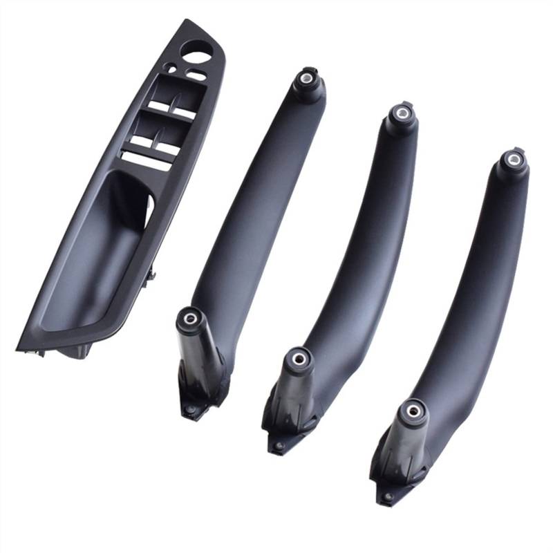 Clynex Auto Beige Schwarz Carbon Faser Armlehne Auto Links Rechts Innen Tür Griff Innen Panel Pull Trim Abdeckung, for, for E70 E71 X5 X6 Auto-Innentürgriff(Black-4pcs) von Clynex