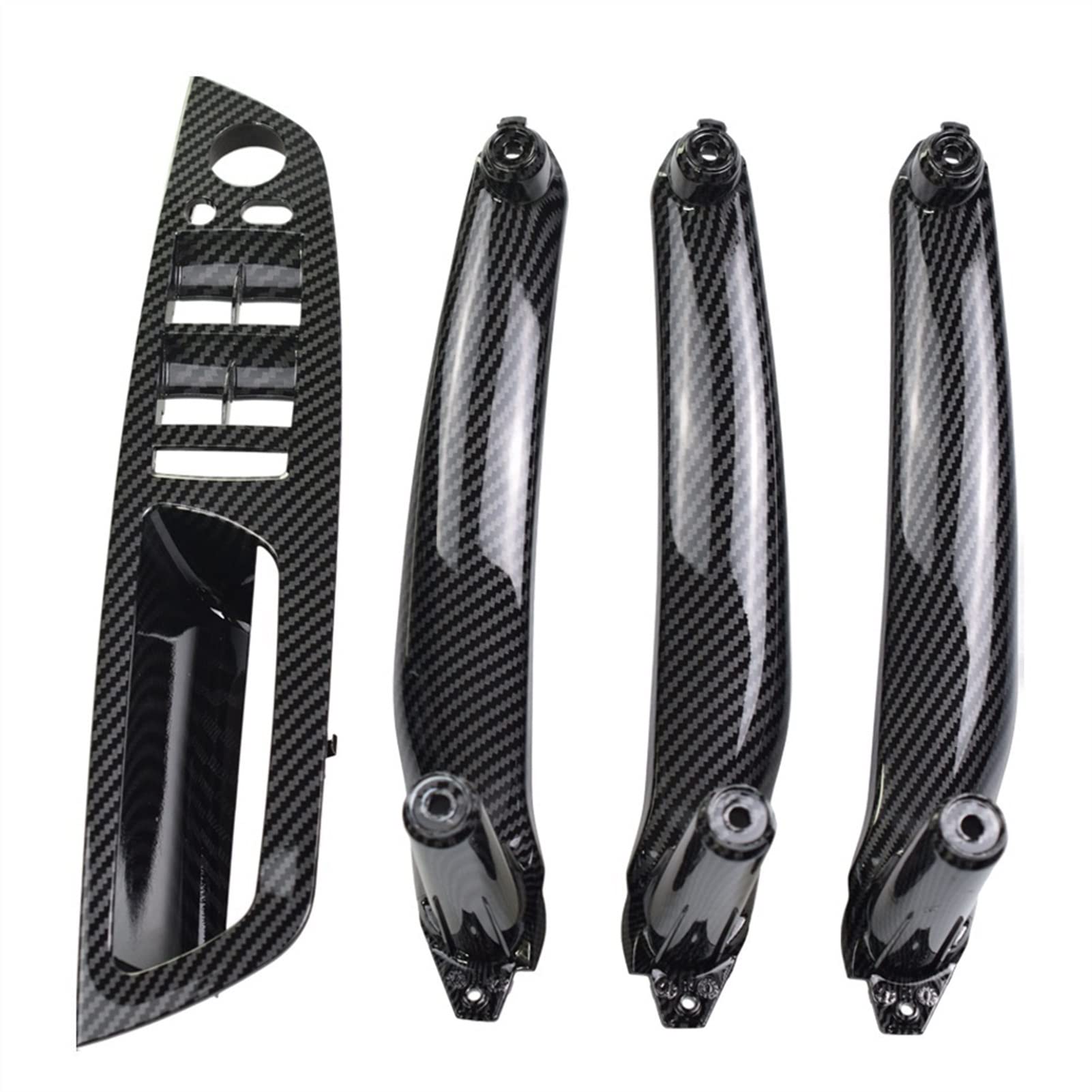 Clynex Auto Beige Schwarz Carbon Faser Armlehne Auto Links Rechts Innen Tür Griff Innen Panel Pull Trim Abdeckung, for, for E70 E71 X5 X6 Auto-Innentürgriff(Carbon Fiber-4pcs) von Clynex