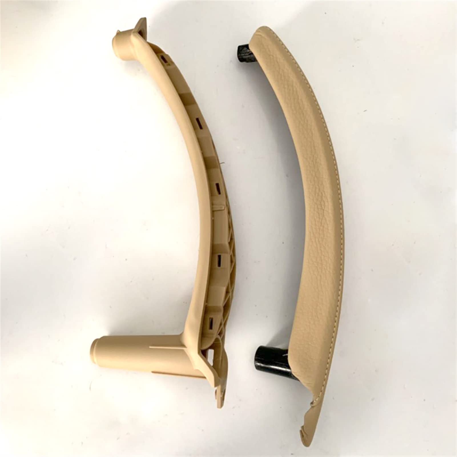 Clynex Auto Links rechts Innentür Armlehne Griff Innenverkleidung Pull Trim Cover Leder, for, for E70 E71 X5 X6, Beige Schwarz Auto-Innentürgriff(A Set of beige Right) von Clynex
