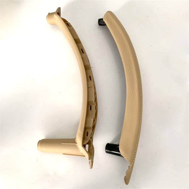 Clynex Auto Links rechts Innentür Armlehne Griff Innenverkleidung Pull Trim Cover Leder, for, for E70 E71 X5 X6, Beige Schwarz Auto-Innentürgriff(A Set of beige Right) von Clynex
