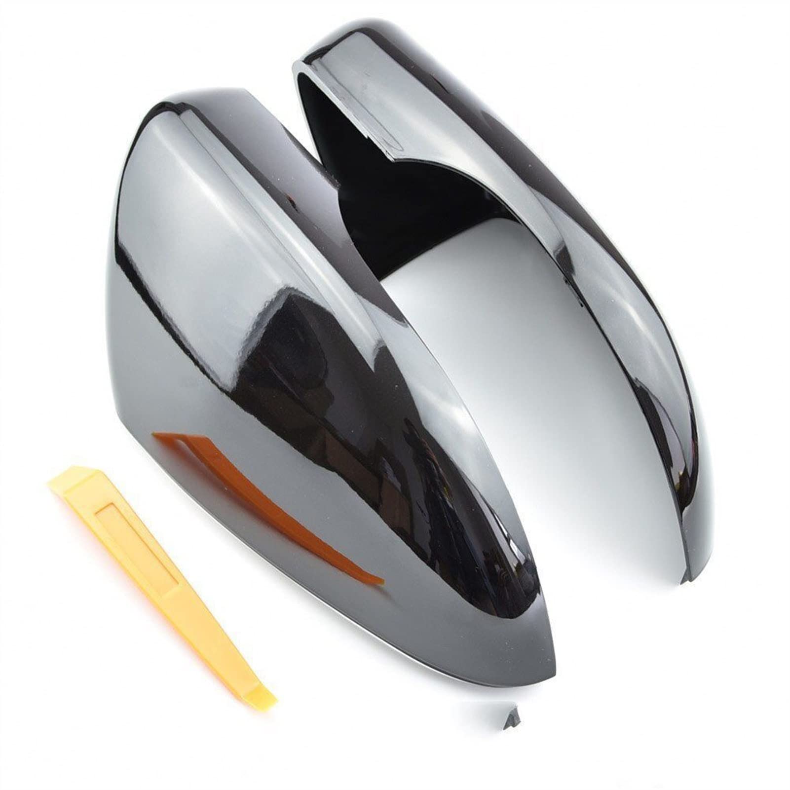 Clynex Auto-Seitenrückspiegelabdeckung, for Golf 6 2008–2012 R20, for Touran, Ersatz der schwarzen Abdeckung mit Kohlefasermuster Auto-Außenspiegelabdeckung(Bright Black) von Clynex