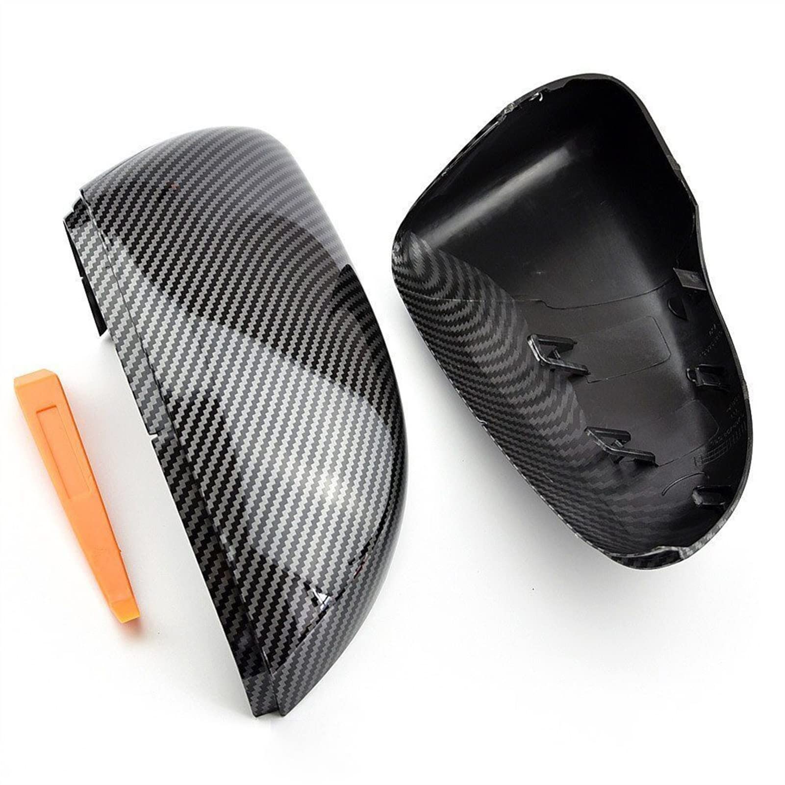 Clynex Auto-Seitenrückspiegelabdeckung, for Golf 6 2008–2012 R20, for Touran, Ersatz der schwarzen Abdeckung mit Kohlefasermuster Auto-Außenspiegelabdeckung(Carbon Look Black) von Clynex