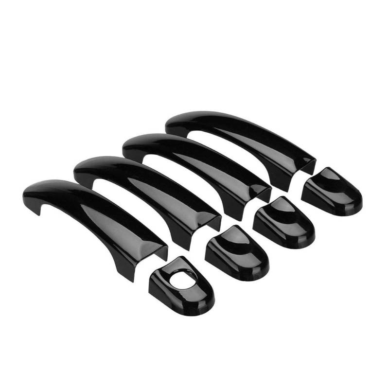 Clynex Autotürgriffabdeckungen, for VW, Transporter T5 T6 2003–2009, Auto-Außentürgriffe, ABS, glänzend schwarz/Carbonschwarz Abdeckung für Außentürgriffe(A) von Clynex