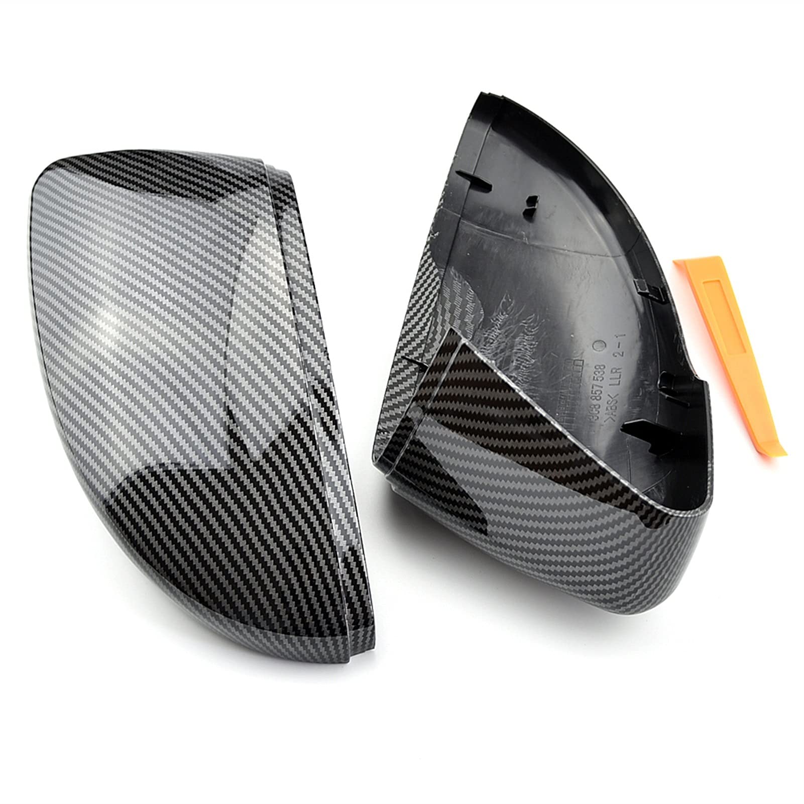 Clynex Ersatz-Rückspiegelabdeckung, for VW, for Passat, B7, for Scirocco, for Käfer, CC, for EOS, for Jetta, MK6, Kohlefasermuster Auto-Außenspiegelabdeckung(Carbon Look Black) von Clynex