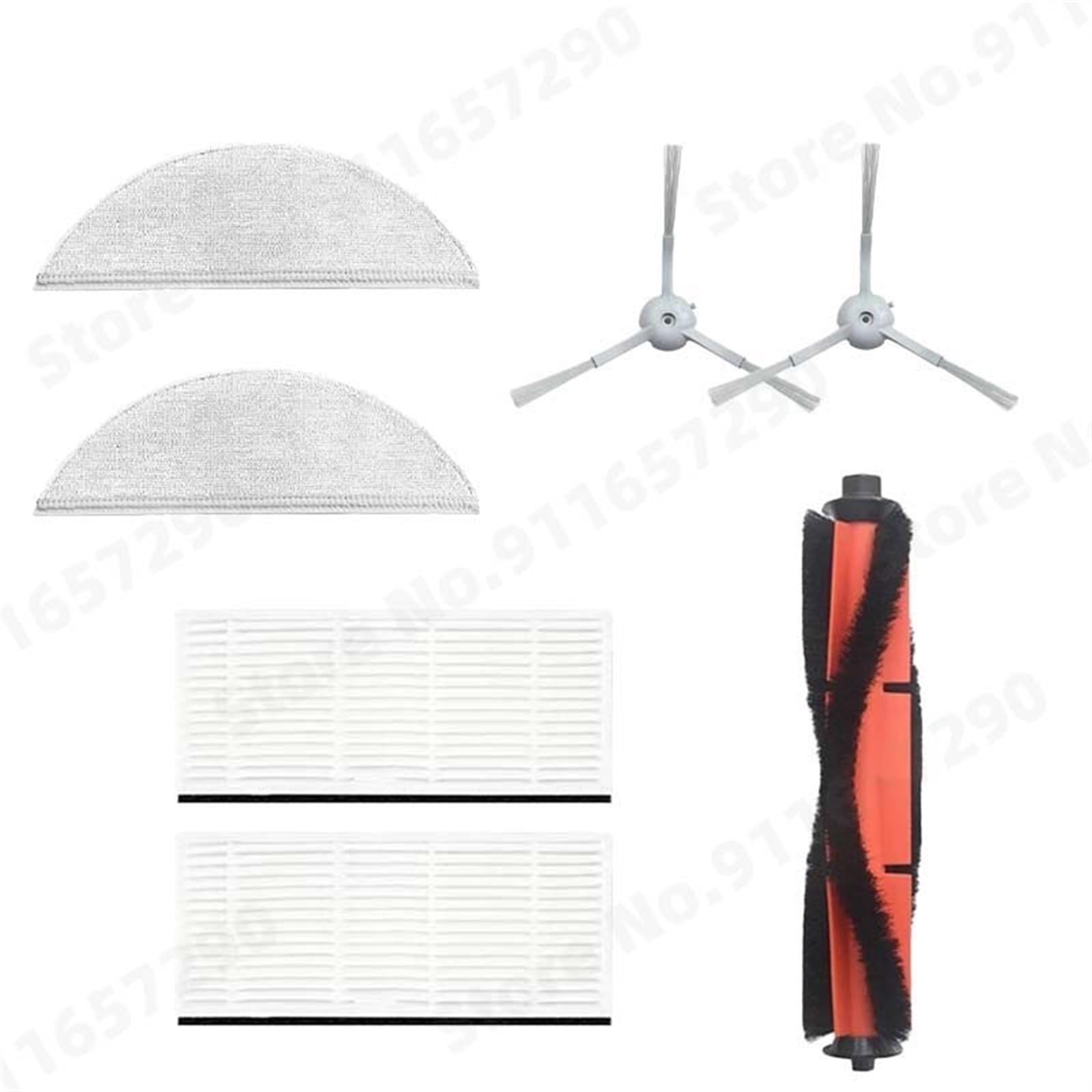 Clynex Haupt-/Seitenbürste, HEPA-Filter, Wischtuch, Staubbehälter, Staubbeutel, for Xiaomi, Lydsto R1/R1A/R1 Pro/S1 Roboter-Staubsaugerteile Staubsauger-Staubbehälter(Black Set 1) von Clynex