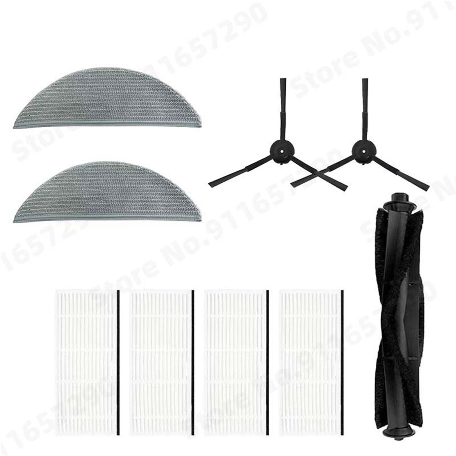 Clynex Haupt-/Seitenbürste, HEPA-Filter, Wischtuch, Staubbehälter, Staubbeutel, for Xiaomi, Lydsto R1/R1A/R1 Pro/S1 Roboter-Staubsaugerteile Staubsauger-Staubbehälter(Black Set 12) von Clynex