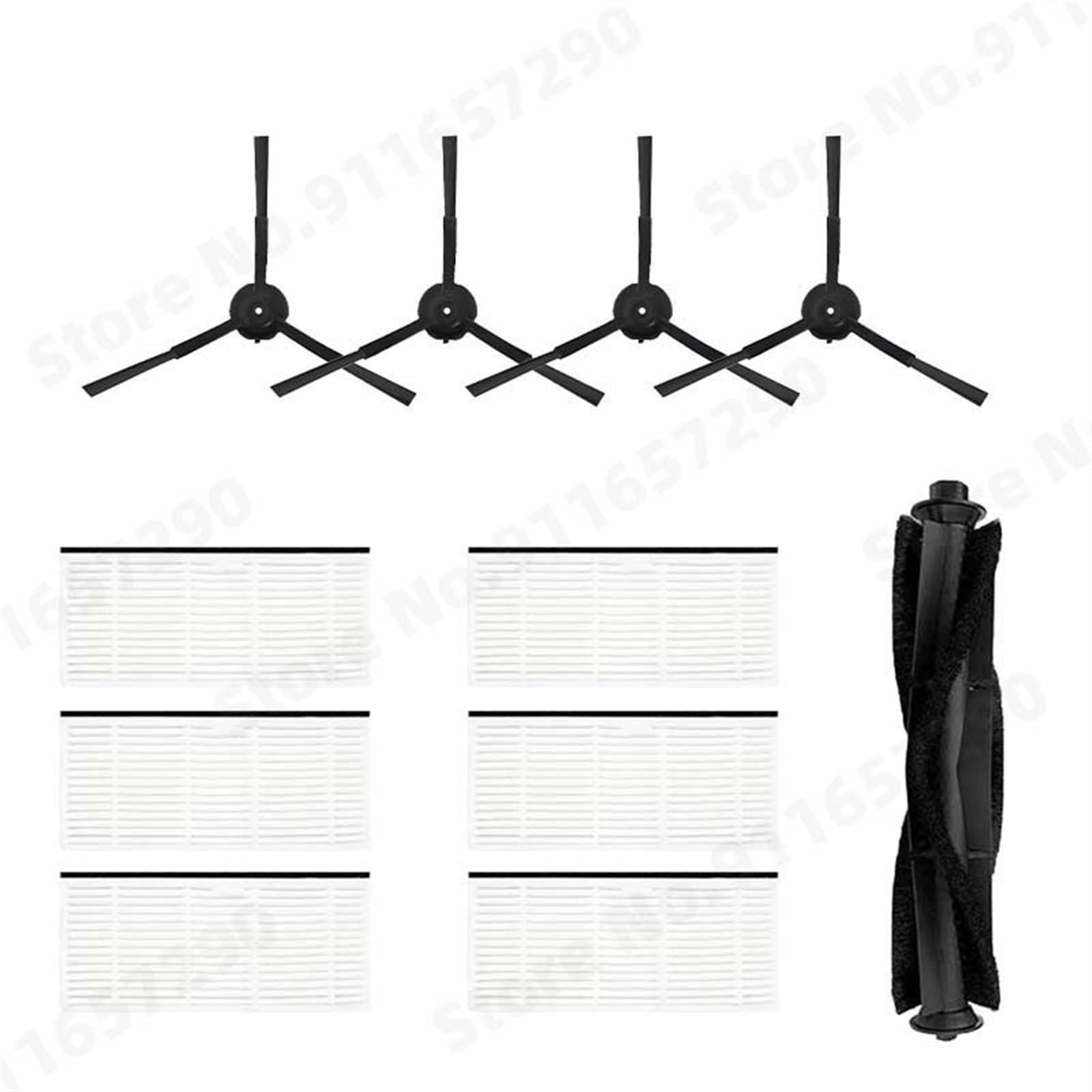 Clynex Haupt-/Seitenbürste, HEPA-Filter, Wischtuch, Staubbehälter, Staubbeutel, for Xiaomi, Lydsto R1/R1A/R1 Pro/S1 Roboter-Staubsaugerteile Staubsauger-Staubbehälter(Black Set 8) von Clynex