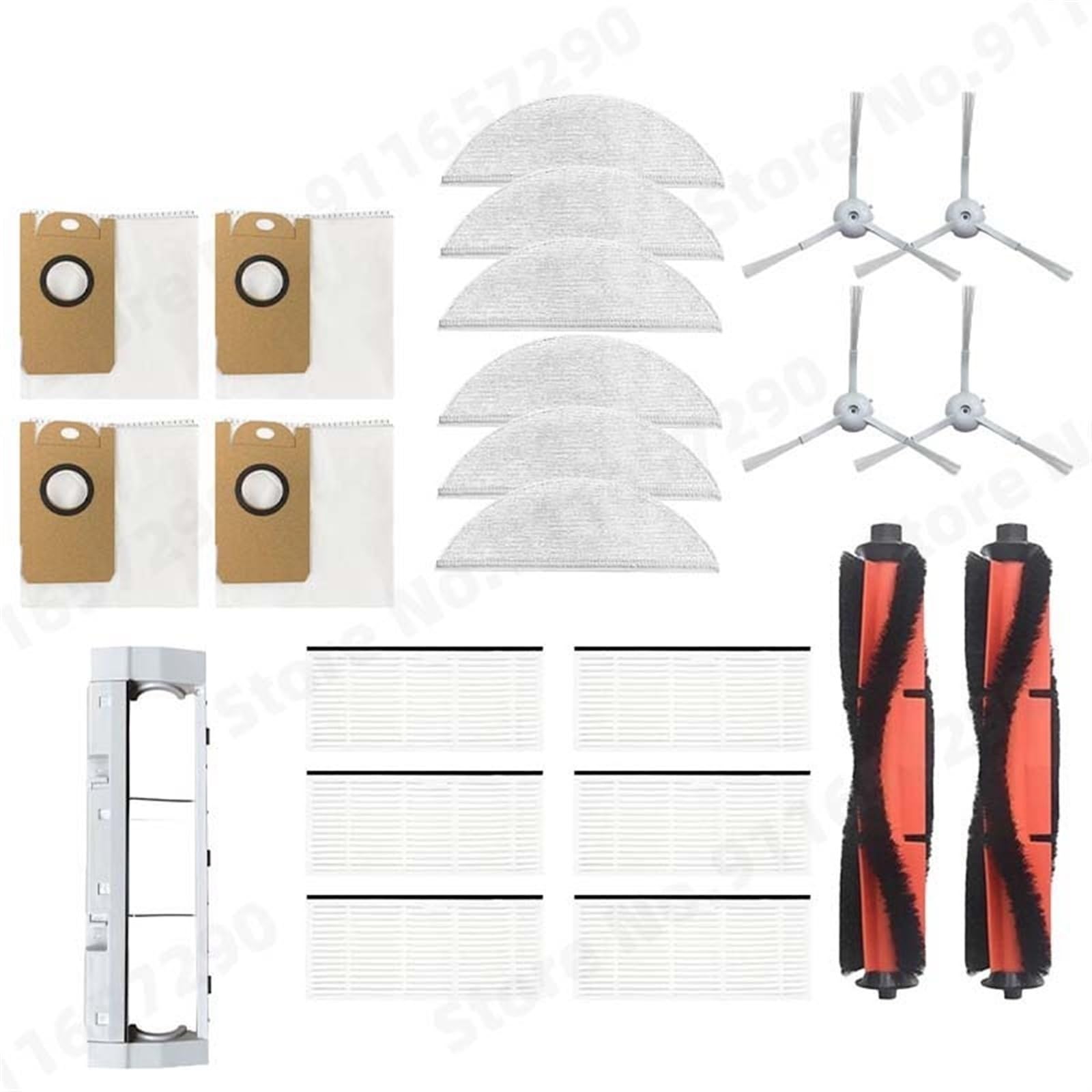 Clynex Haupt-/Seitenbürste, HEPA-Filter, Wischtuch, Staubbehälter, Staubbeutel, for Xiaomi, Lydsto R1/R1A/R1 Pro/S1 Roboter-Staubsaugerteile Staubsauger-Staubbehälter(White Set 1) von Clynex