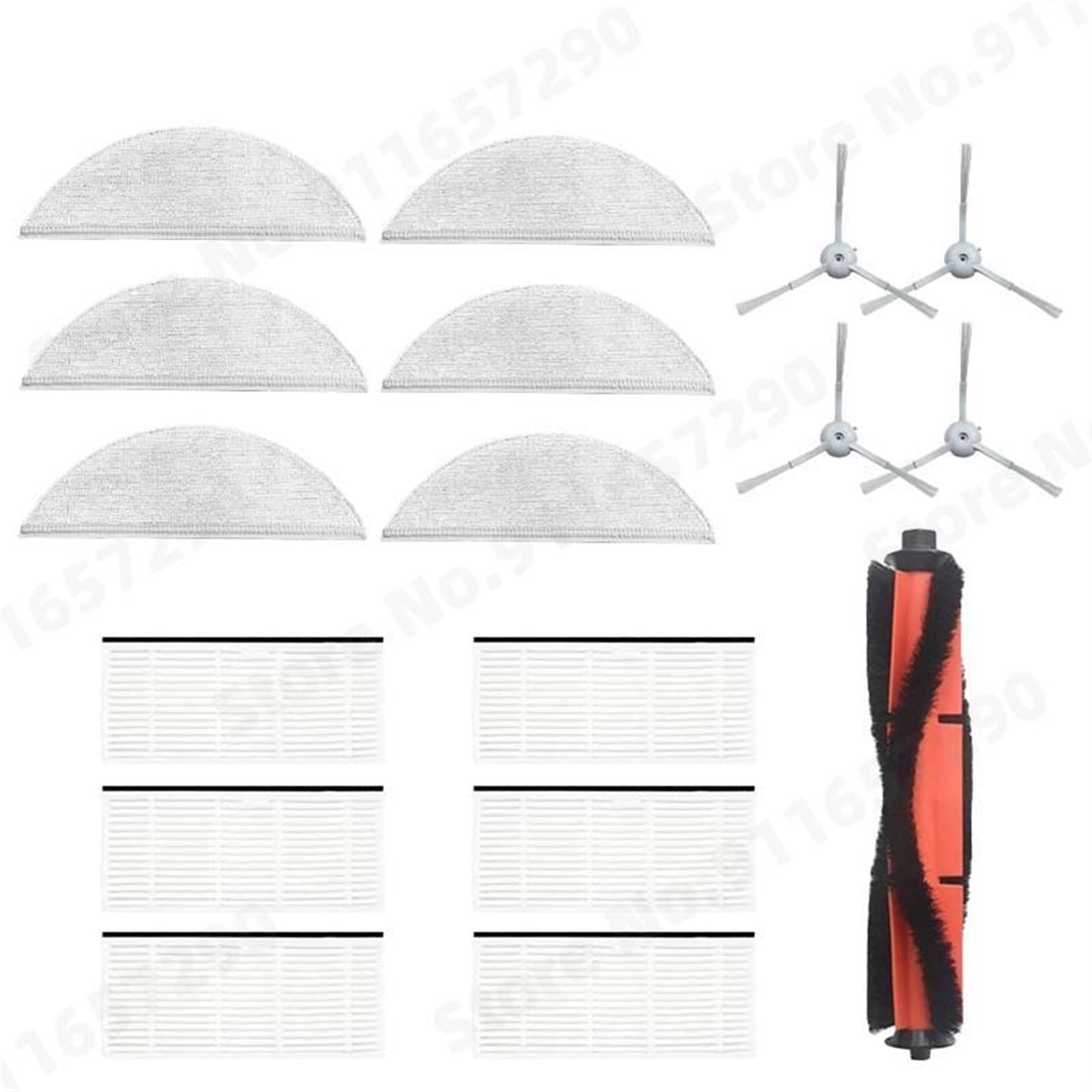 Clynex Haupt-/Seitenbürste, HEPA-Filter, Wischtuch, Staubbehälter, Staubbeutel, for Xiaomi, Lydsto R1/R1A/R1 Pro/S1 Roboter-Staubsaugerteile Staubsauger-Staubbehälter(White Set 8) von Clynex