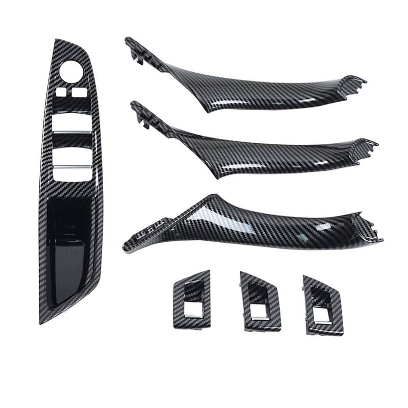 Clynex Innentür Armlehne Fenster Schalter Panel Pull Griff Set, for, for 5 Series F10 F11 F18 520i 523i 525i 528i 535i Auto-Innentürgriff(Carbonfiber LHD 7PCS) von Clynex