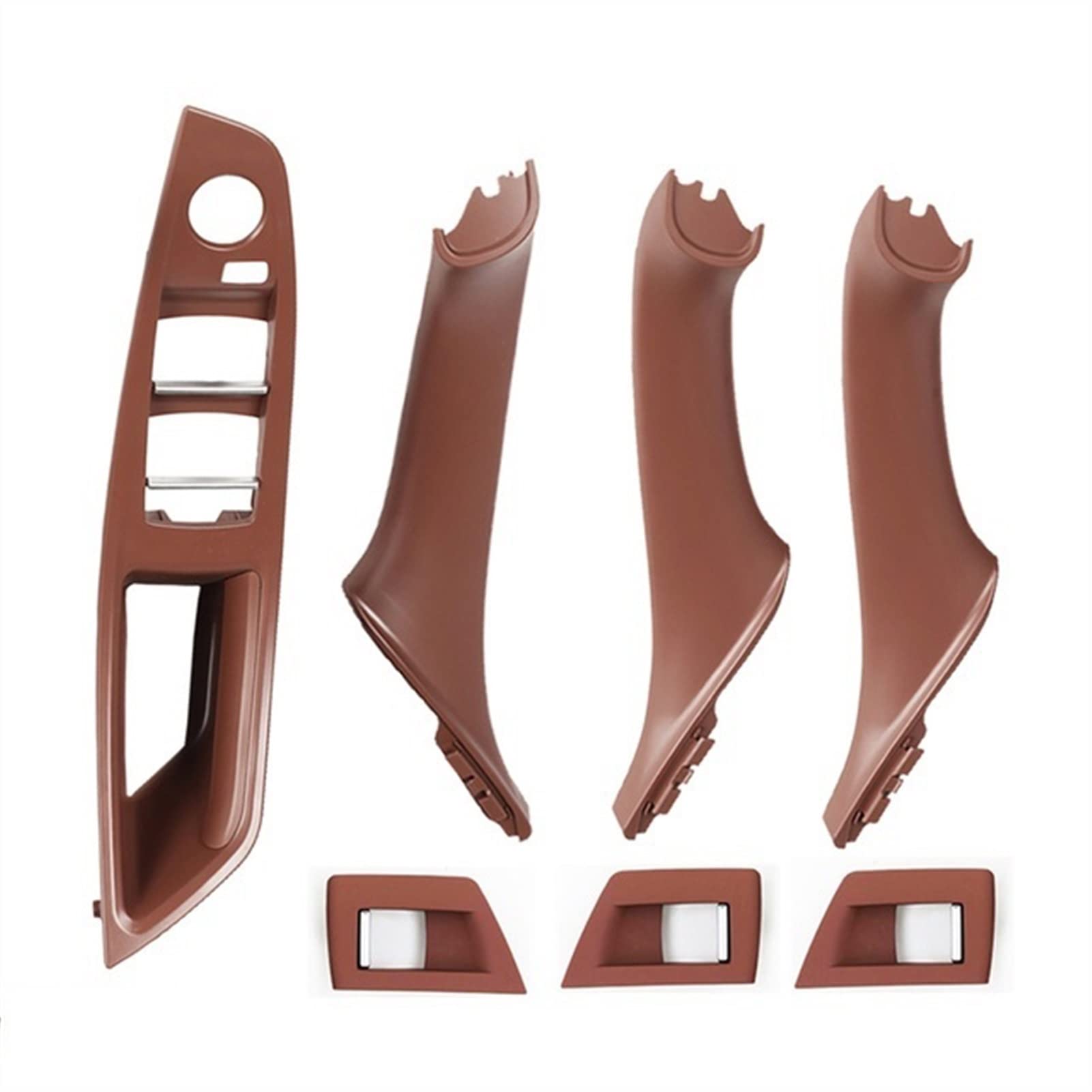 Clynex Innentür-Armlehnen-Fensterschalter-Panel-Ziehgriff-Set, for, for 5er F10 F11 F18 520i 523i 525i 528i 535i Auto-Innentürgriff(Red Brown-7pcs) von Clynex