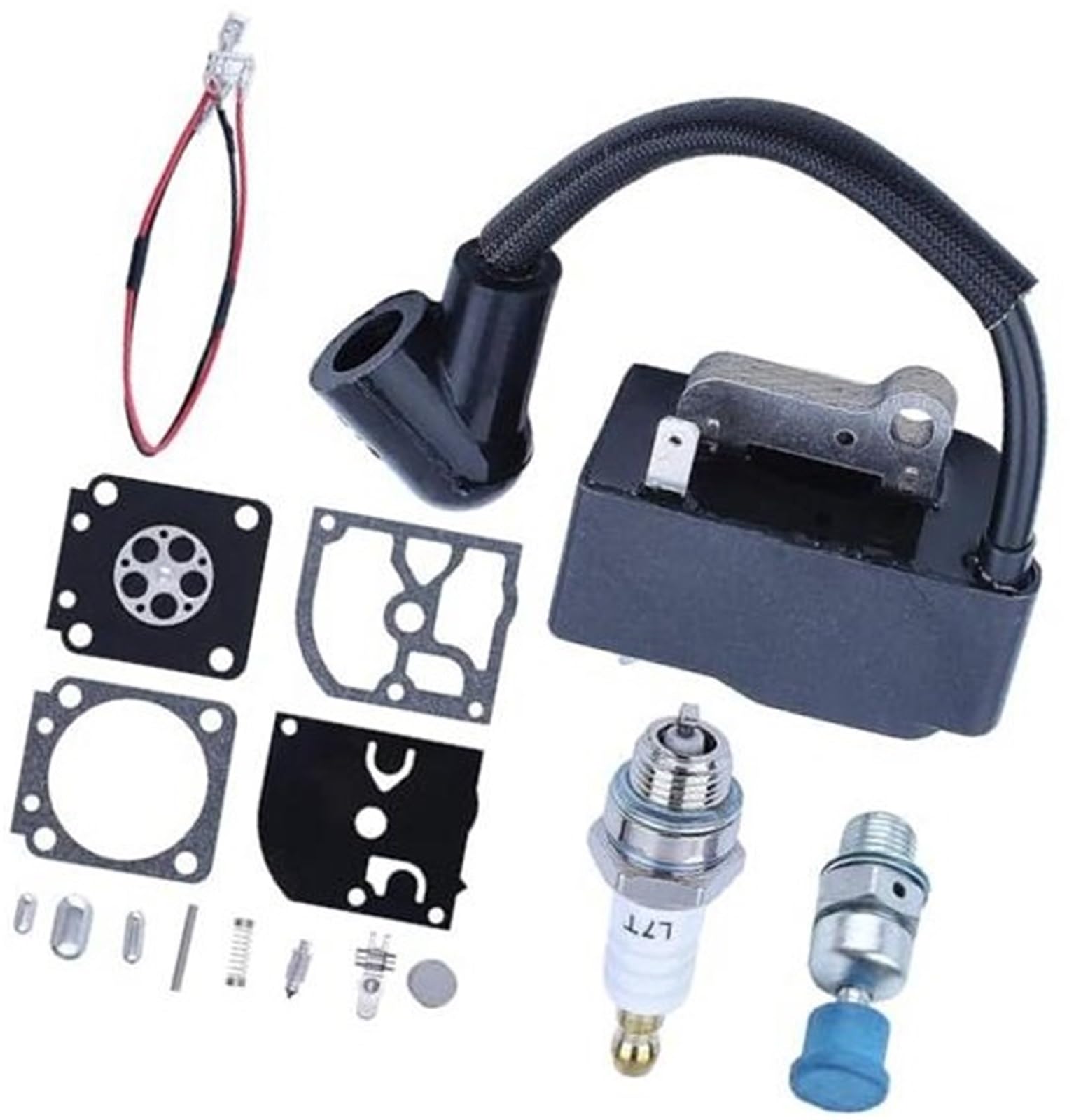 Clynex Kettensägen-Zündspulen-Dekompressionsventil-Set, for Husqvarna, 445 450 450E mit Vergaser-Reparatursatz, Zündkerzen-Ersatzteile, for 573935701 504571401 Zubehör Zündspule für Rasenmäher Clynex Kettensägen-Zündspulen-Dekompressionsventil-Set, for Husqvarna, 445 450 450E mit Vergaser-Reparatursatz, Zündkerzen-Ersatzteile, for 573935701 504571401 Zubehör Zündspule für Rasenmäher von Clynex