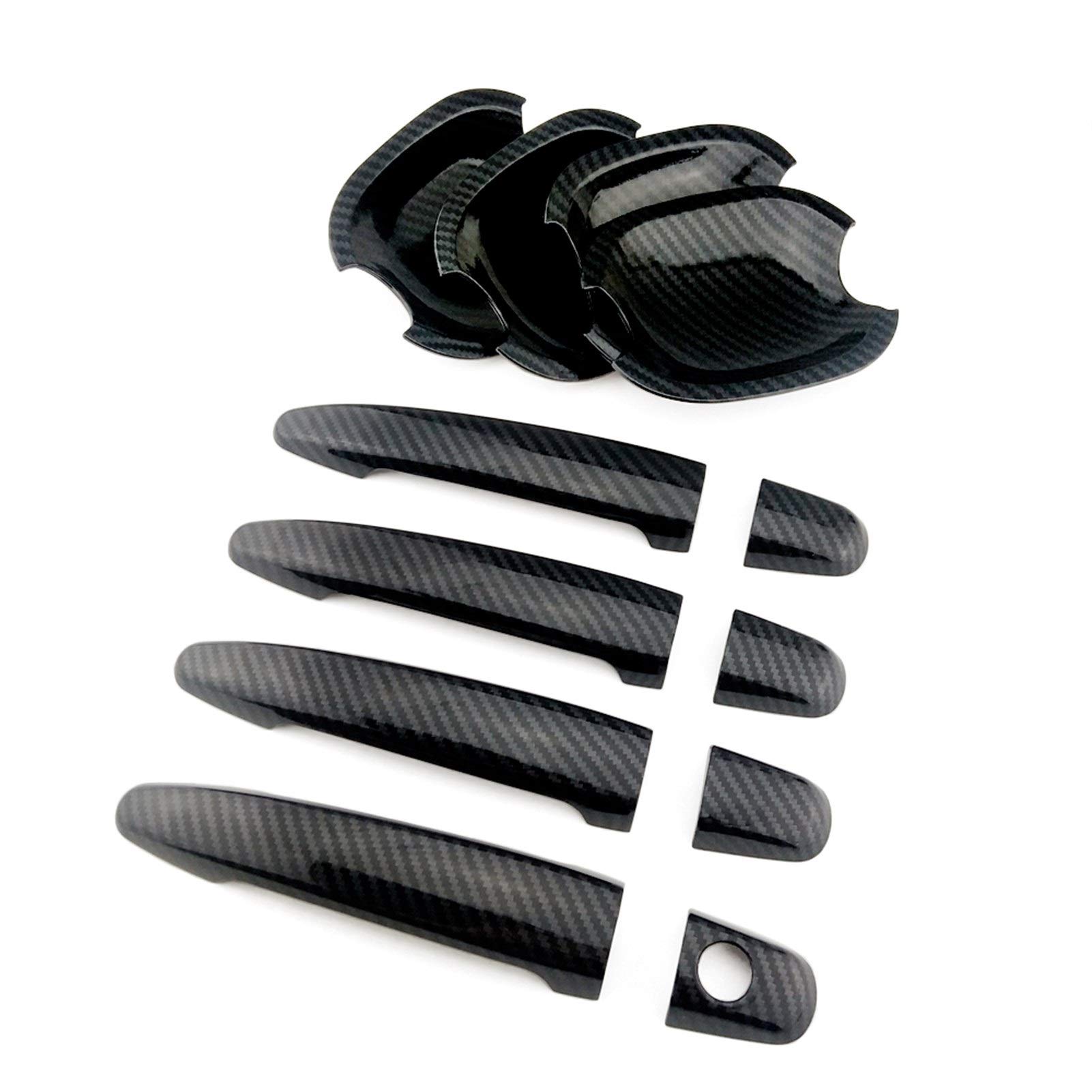 Clynex Kohlefaserbedruckte Auto-Außentürgriffabdeckung Türschüssel-Formleiste, for Toyota, Land Cruiser Prado J120 2002 2005 2009 Abdeckung für Außentürgriffe(The Both) von Clynex