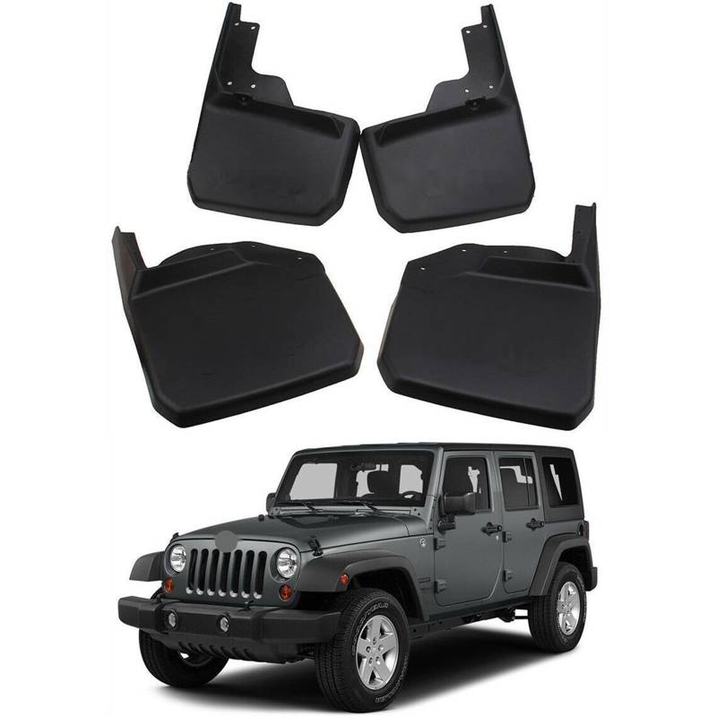 Clynex Kotflügel vorn und hinten, for Jeep, Wrangler JK 2007-2016, Spritzschutz mit Befestigungsschrauben 82210232 82210233 Auto-Schmutzfänger von Clynex