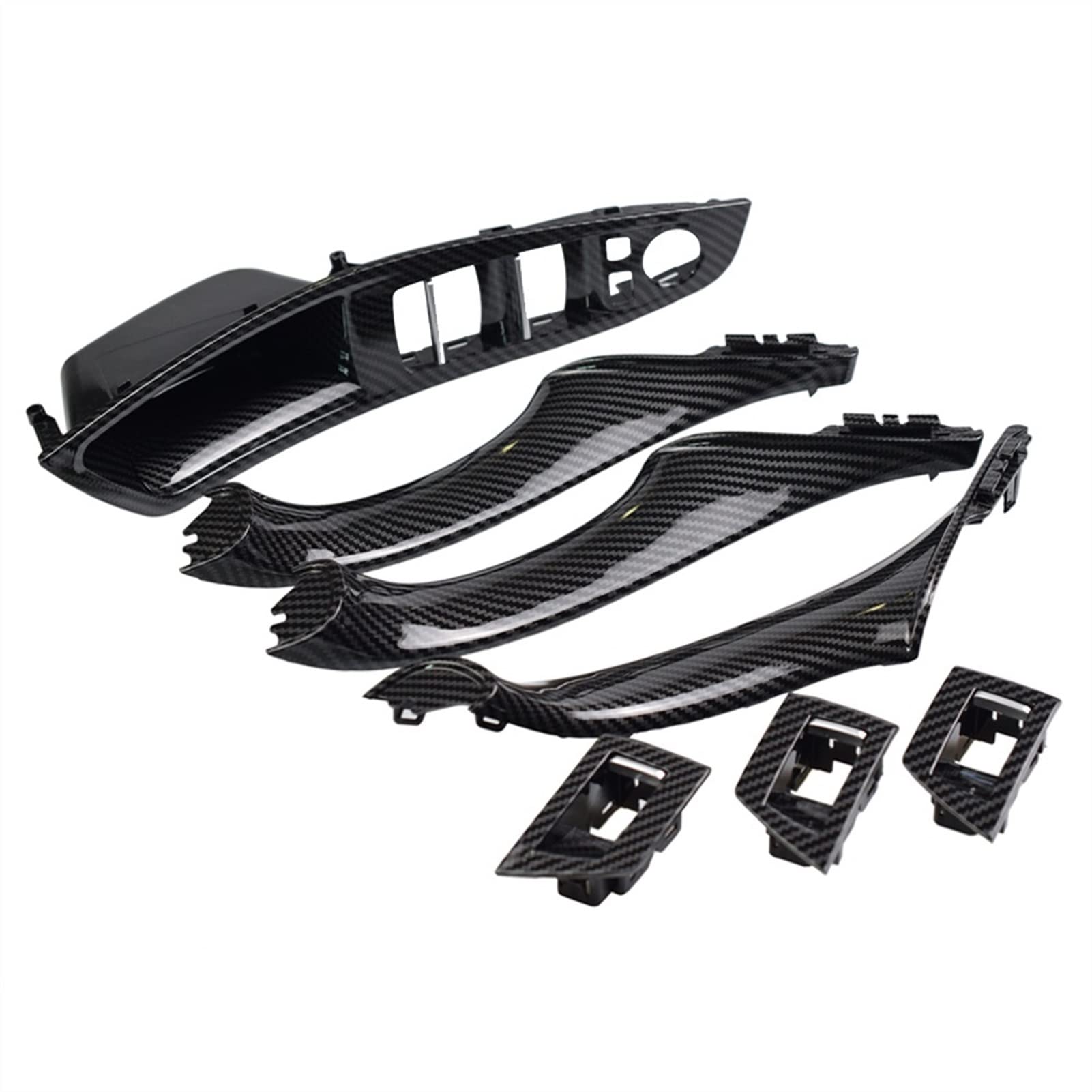Clynex LHD Auto-Carbon-Faser-Innentürgriff-Panel-Zugverkleidungsabdeckung, for, for 5 Serie F10 F11 520d 530d 535i 550i Auto-Innentürgriff(LHD-Carbon-7PCS) von Clynex
