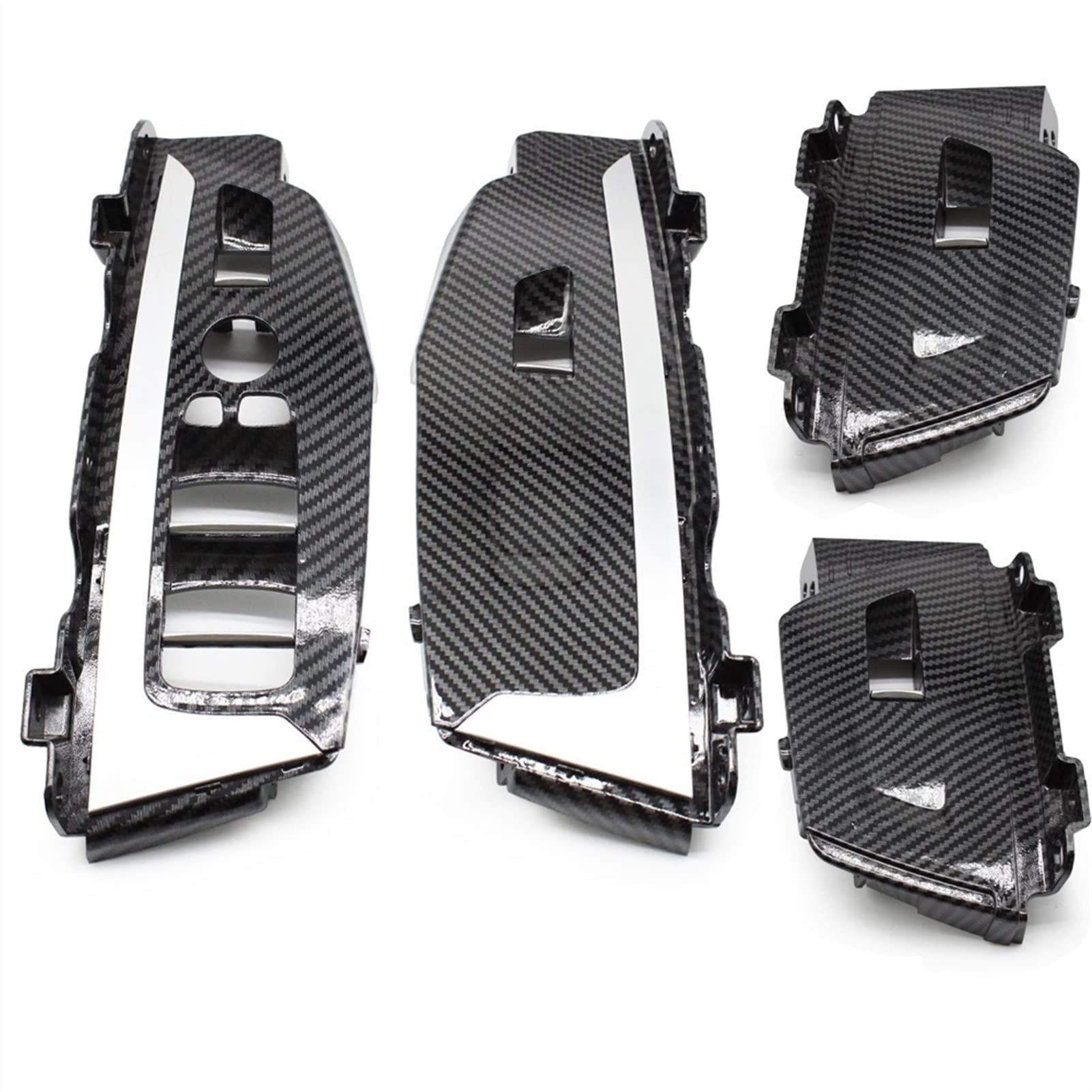 Clynex LHD Auto-Innentür-Fensterheber-Schalter-Knopf-Panel-Trim-Abdeckung Ersatz, for, for X3 X4 G01 G02 F97 F98 2018–2021 Auto-Innentürgriff(Carbon 4pcs Set) von Clynex