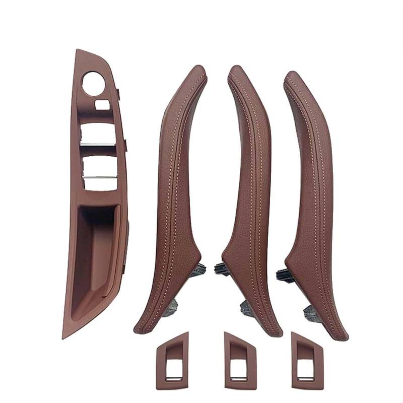 Clynex LHD RHD Armlehne Innenausstattung Leder Türgriff Baugruppe 7-teiliges Set, for, for 5er F10 F11 F18 520i 523i 525i 528i 535i 2010-2017 5141 7225 865 5141 7225 867 Auto-Innentürgriff(LHD RED BR von Clynex