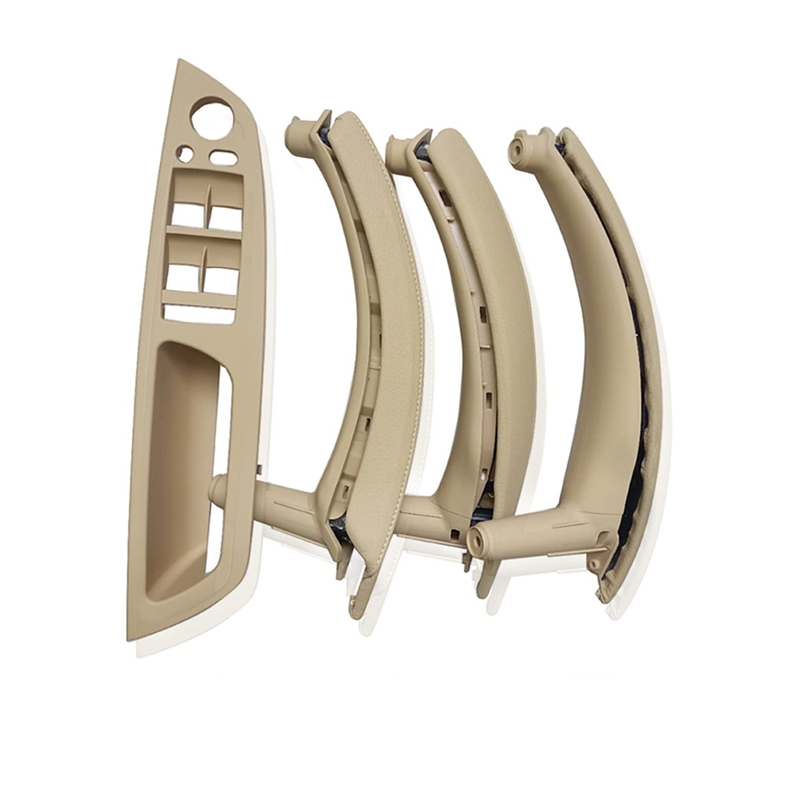 Clynex LHD RHD Fensterschalterfeld Leder Türgriffabdeckung Baugruppe 7-teiliges komplettes Set, for, for X5 X6 E70 E71 E72 2007-2013 Auto-Innentürgriff(LHD Beige) von Clynex