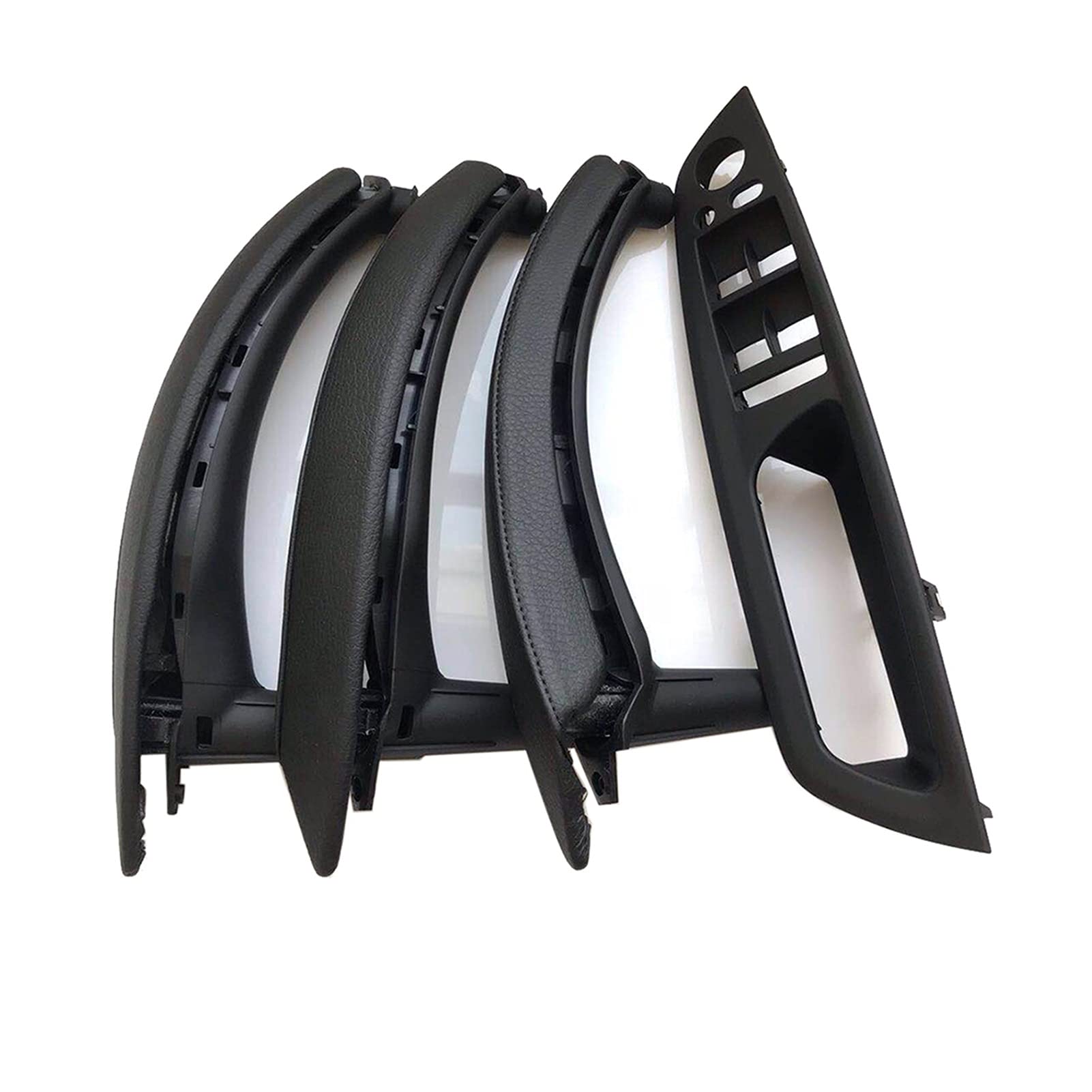 Clynex LHD RHD Fensterschalterfeld Leder Türgriffabdeckung Baugruppe 7-teiliges komplettes Set, for, for X5 X6 E70 E71 E72 2007-2013 Auto-Innentürgriff(RHD Black) von Clynex