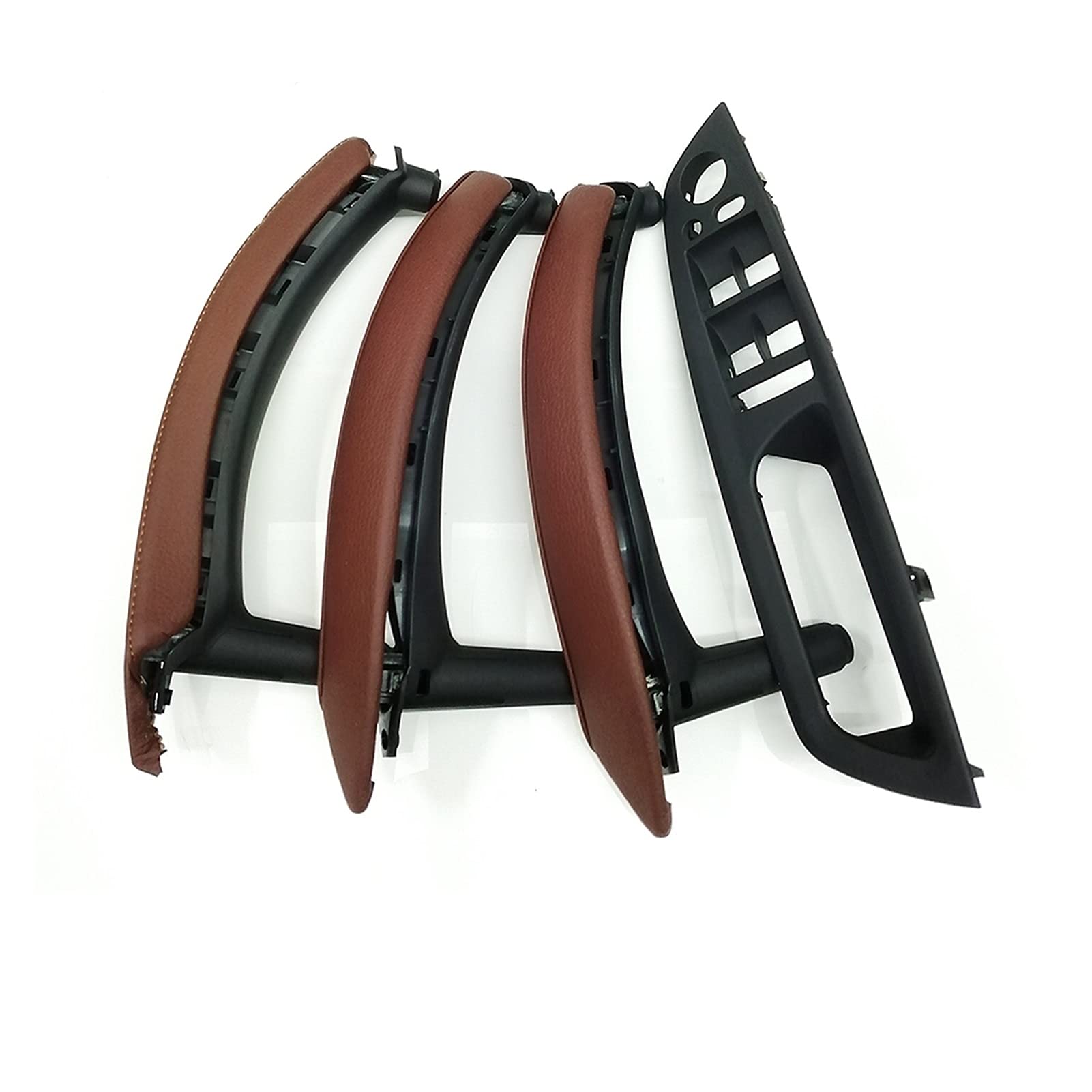 Clynex LHD RHD Fensterschalterfeld Leder Türgriffabdeckung Baugruppe 7-teiliges komplettes Set, for, for X5 X6 E70 E71 E72 2007-2013 Auto-Innentürgriff(RHD Red Brown) von Clynex