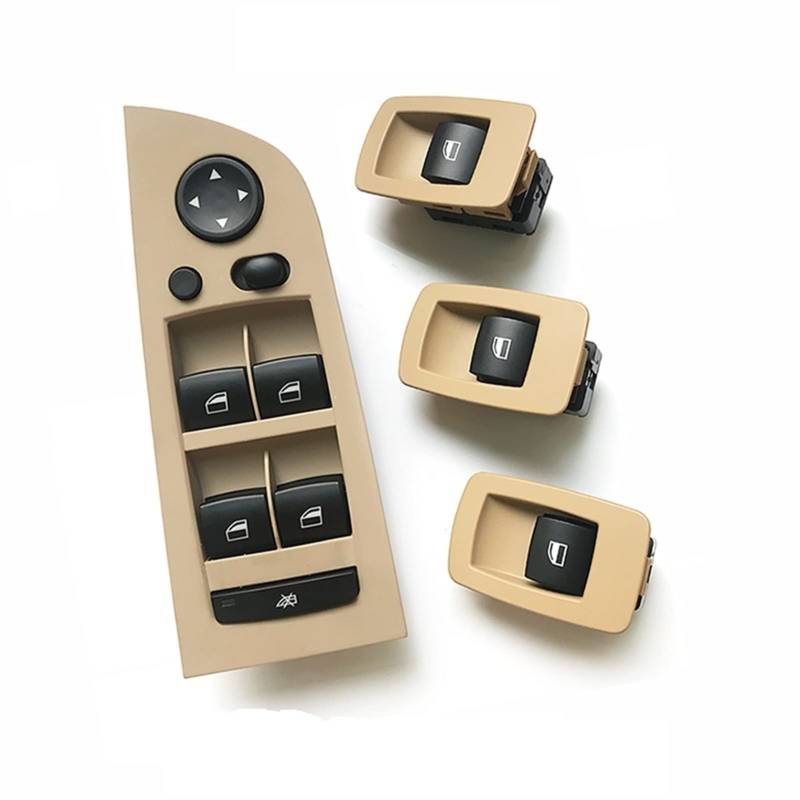 Clynex LHD RHD Innentür-Fensterheber-Schalterregler mit äußerer Abdeckplatte, 4-teiliges Set, for, for 3er E90 316 318 320 325 328i Auto-Innentürgriff(LHD A Beige Set) von Clynex