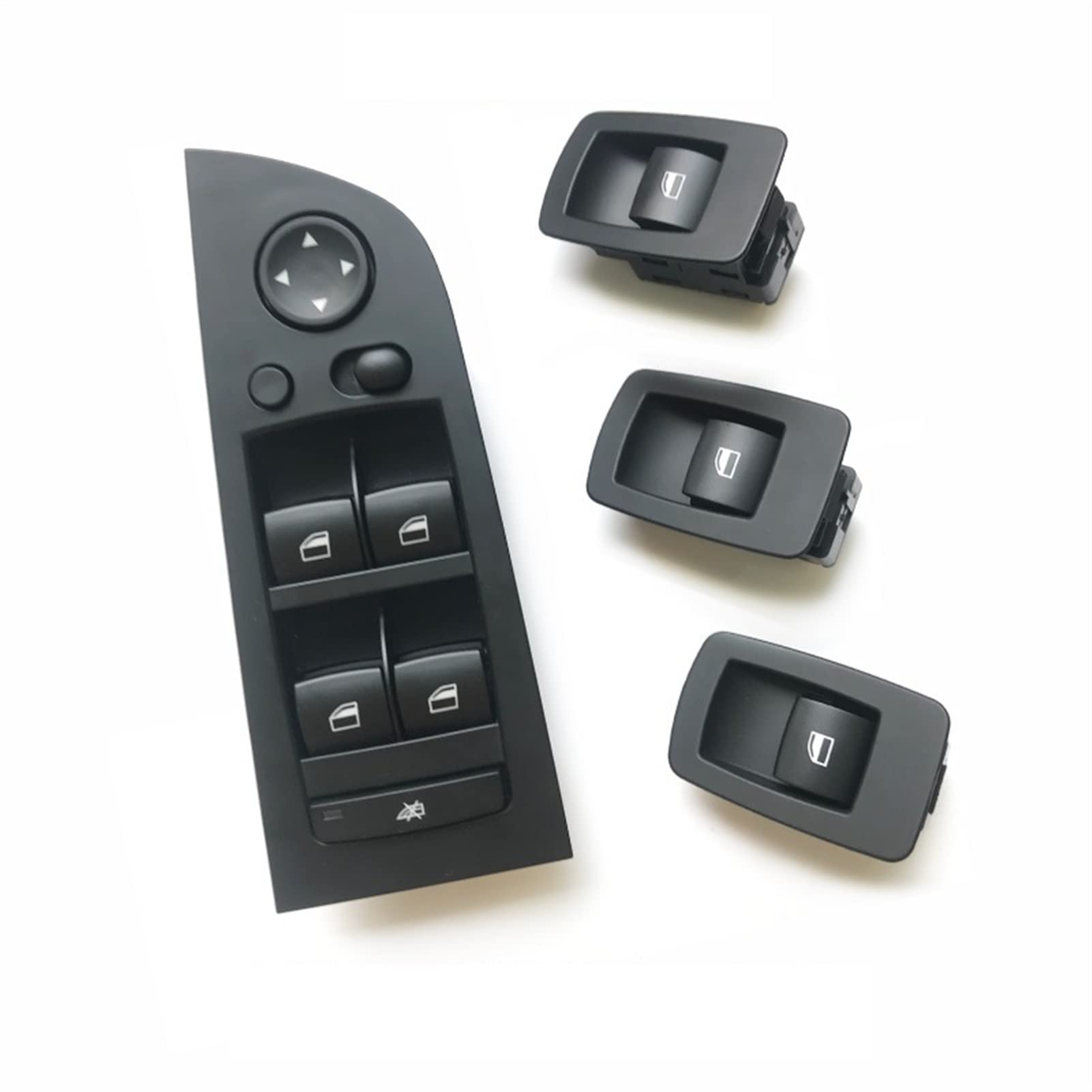 Clynex LHD RHD Innentür-Fensterheber-Schalterregler mit äußerer Abdeckplatte, 4-teiliges Set, for, for 3er E90 316 318 320 325 328i Auto-Innentürgriff(LHD A Black Set) von Clynex