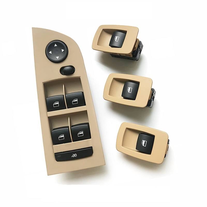 Clynex LHD RHD Innentür-Fensterheber-Schalterregler mit äußerer Abdeckplatte, 4-teiliges Set, for, for 3er E90 316 318 320 325 328i Auto-Innentürgriff(LHD B Beige Set) von Clynex
