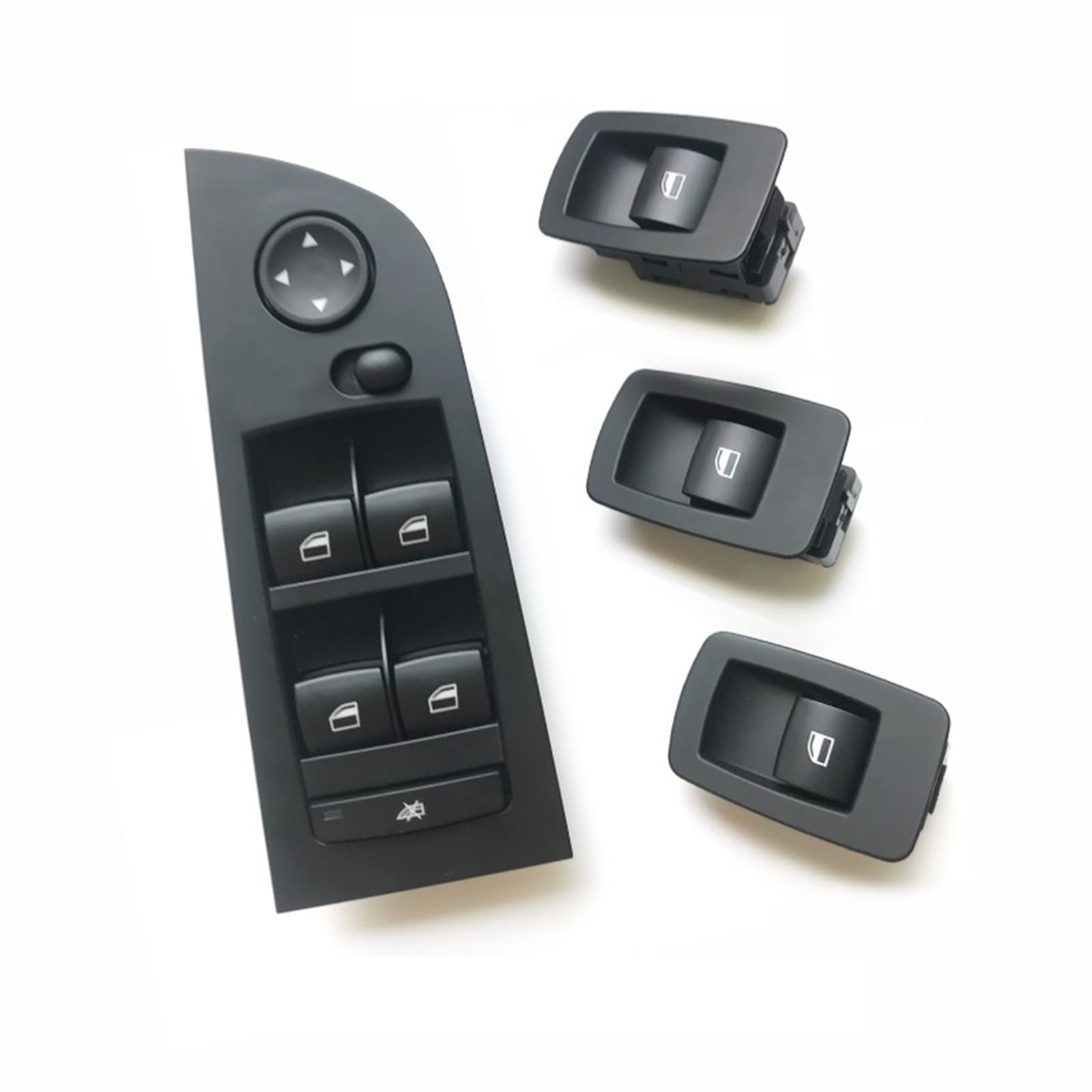 Clynex LHD RHD Innentür-Fensterheber-Schalterregler mit äußerer Abdeckplatte, 4-teiliges Set, for, for 3er E90 316 318 320 325 328i Auto-Innentürgriff(LHD B Black Set) von Clynex