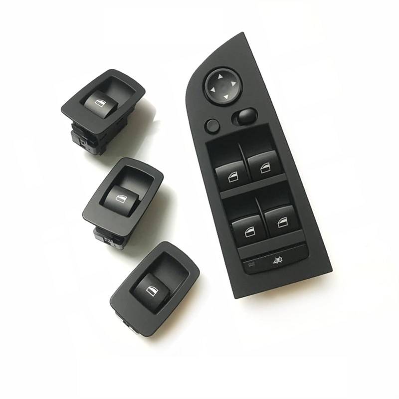 Clynex LHD RHD Innentür-Fensterheber-Schalterregler mit äußerer Abdeckplatte, 4-teiliges Set, for, for 3er E90 316 318 320 325 328i Auto-Innentürgriff(RHD A Black Set) von Clynex