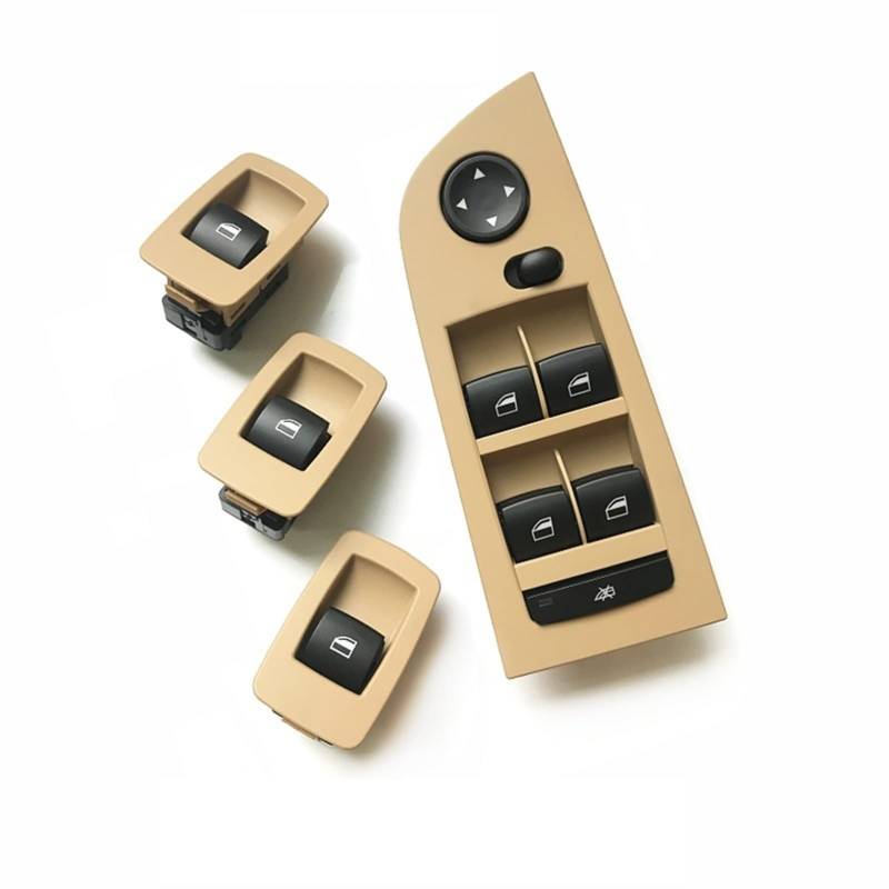 Clynex LHD RHD Innentür-Fensterheber-Schalterregler mit äußerer Abdeckplatte, 4-teiliges Set, for, for 3er E90 316 318 320 325 328i Auto-Innentürgriff(RHD B Beige Set) von Clynex