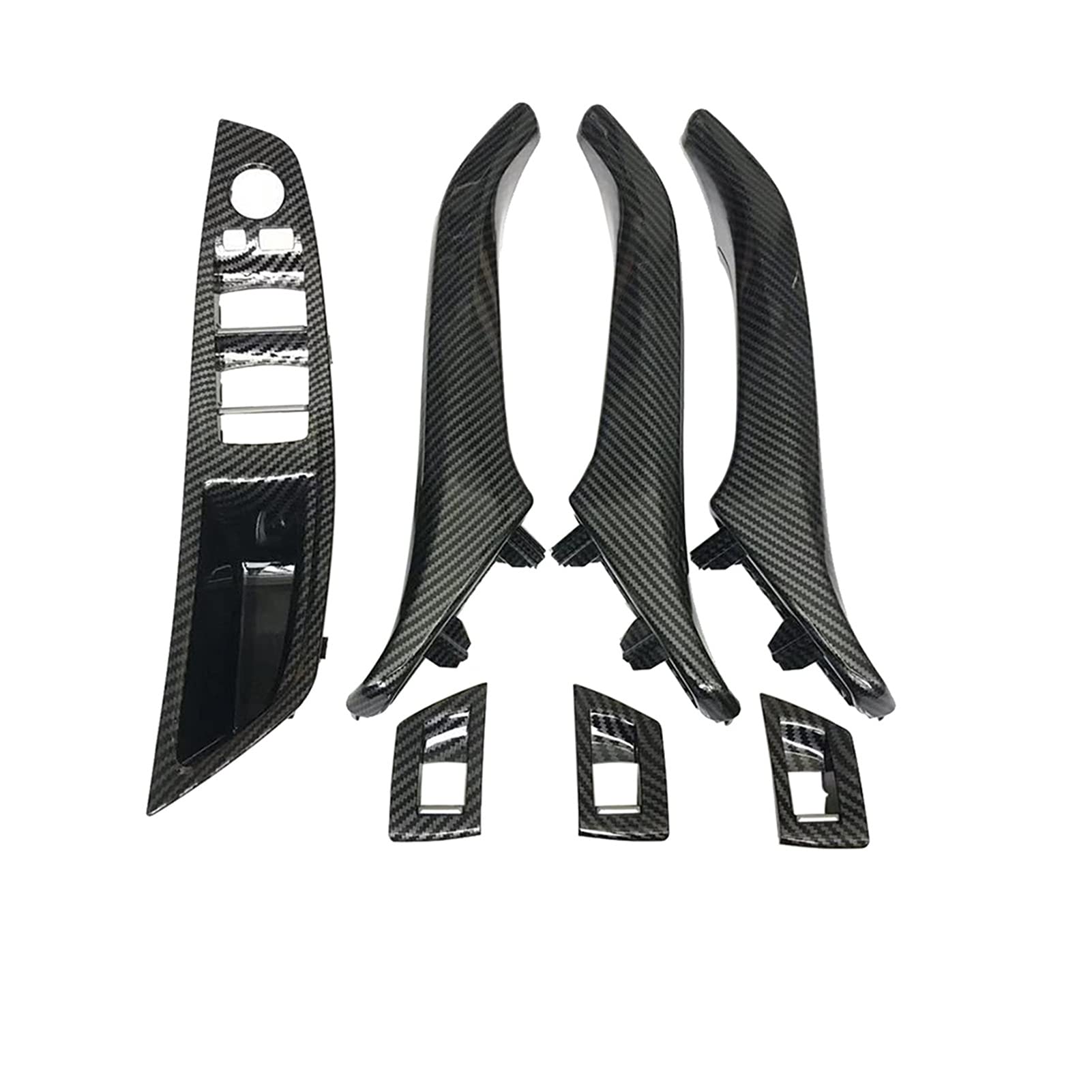 Clynex LHD RHD Innentürgriff aus Kohlefaser, 7-teiliges Set, for, for 5er F10 F11 F18 520i 523i 525i 528i 535i Auto-Innentürgriff(LHD Assembly Set) von Clynex