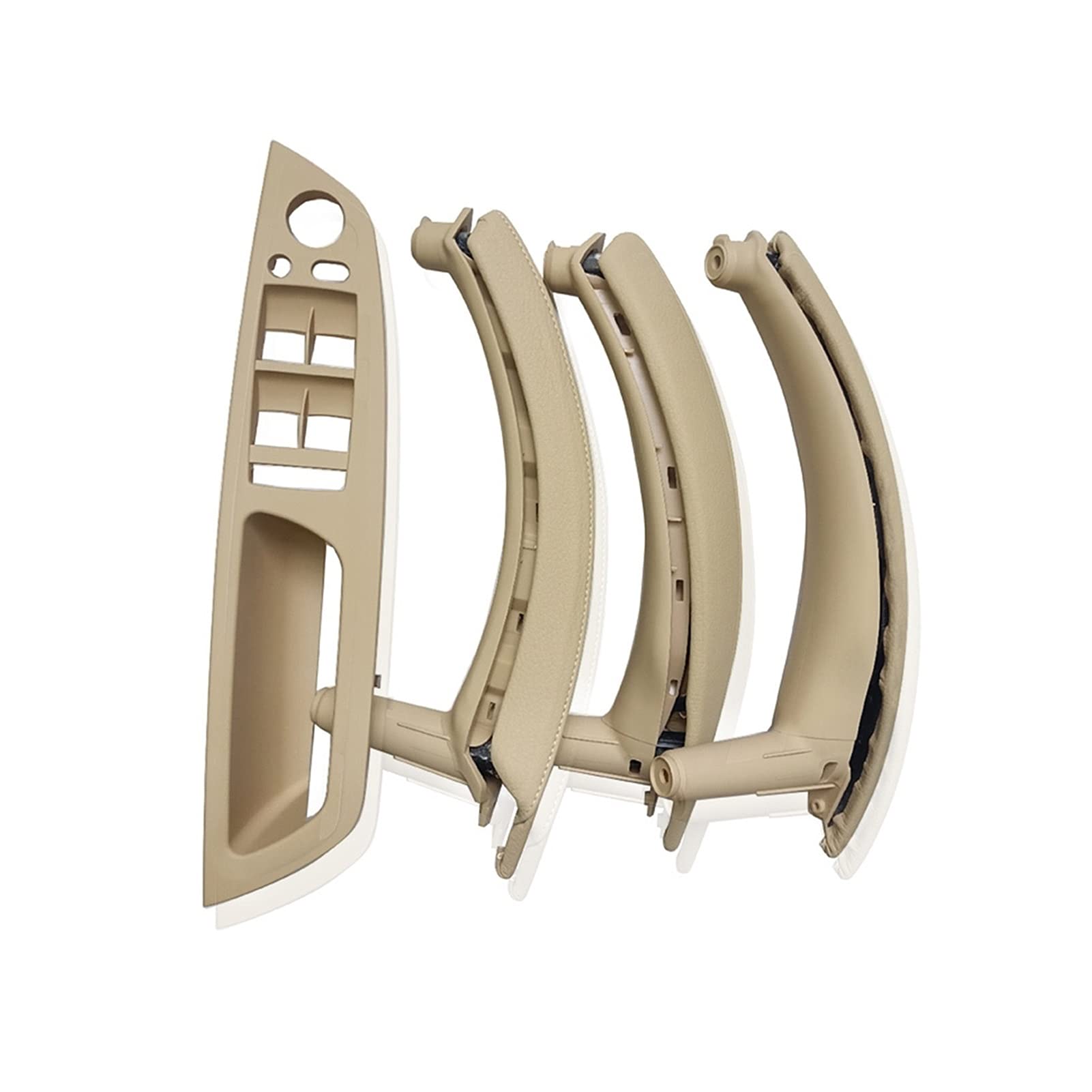 Clynex LHD RHD Verbesserter Innentürgriff mit Lederabdeckung, komplettes Set, for, for X5 X6 E70 E71 E72 2007-2013 Auto-Innentürgriff(LHD Beige) von Clynex