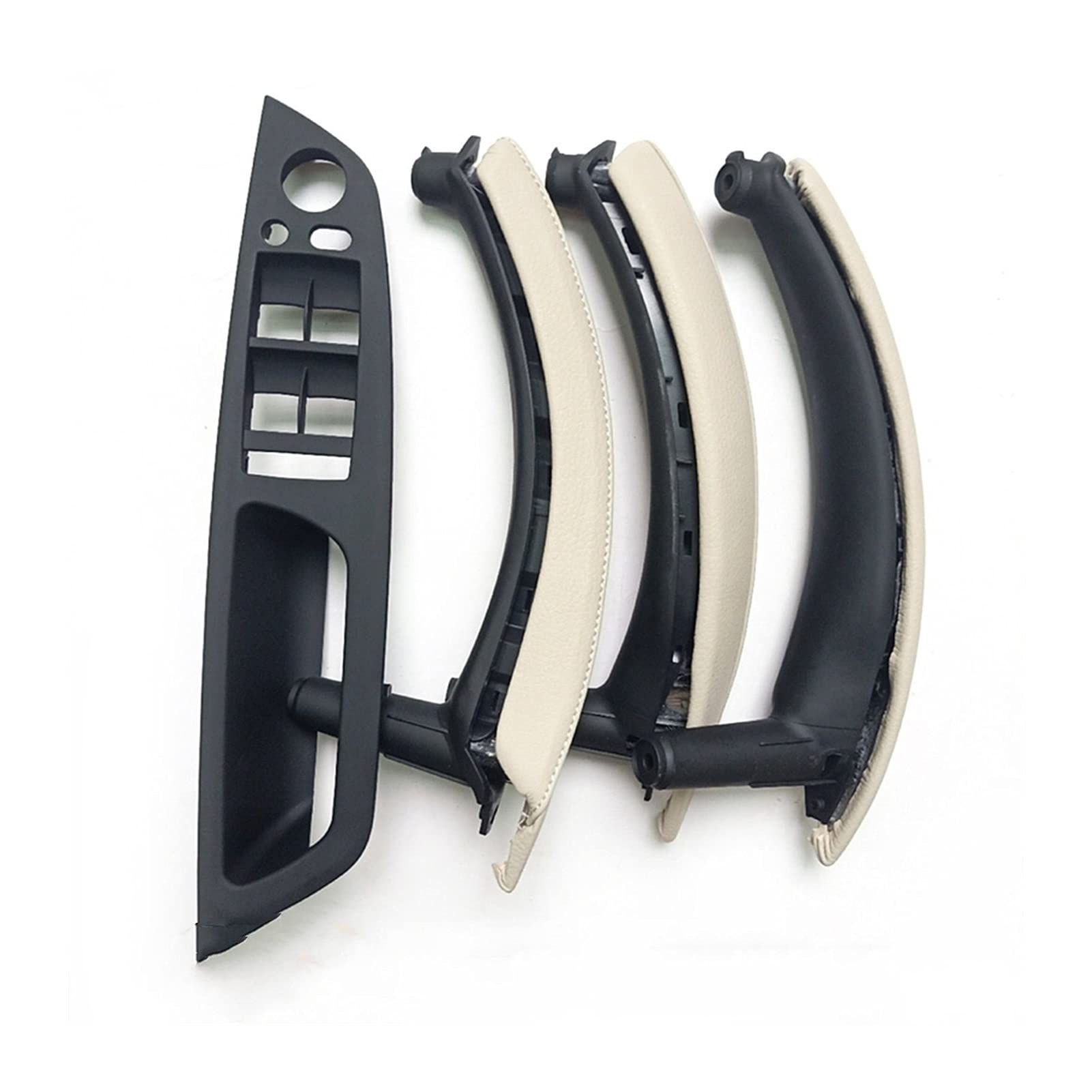 Clynex LHD RHD Verbesserter Innentürgriff mit Lederabdeckung, komplettes Set, for, for X5 X6 E70 E71 E72 2007-2013 Auto-Innentürgriff(LHD Creamy) von Clynex