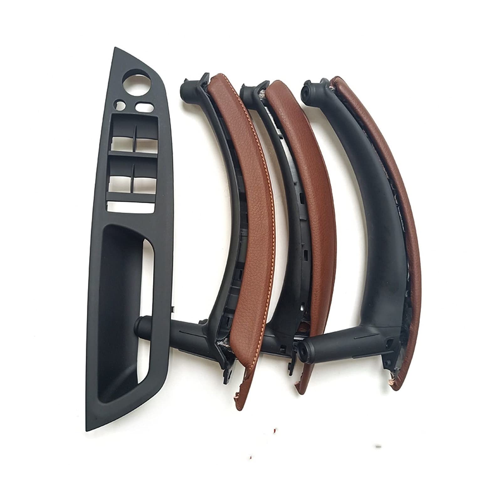 Clynex LHD RHD Verbesserter Innentürgriff mit Lederabdeckung, komplettes Set, for, for X5 X6 E70 E71 E72 2007-2013 Auto-Innentürgriff(LHD Red Brown) von Clynex