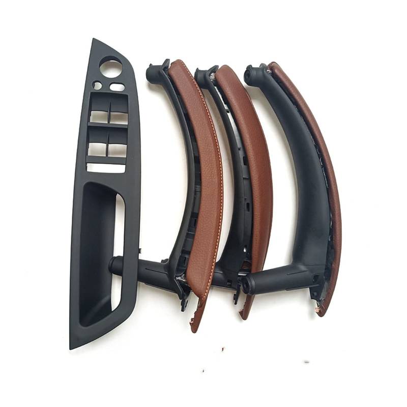 Clynex LHD RHD Verbesserter Innentürgriff mit Lederabdeckung, komplettes Set, for, for X5 X6 E70 E71 E72 2007-2013 Auto-Innentürgriff(LHD Red Brown) von Clynex