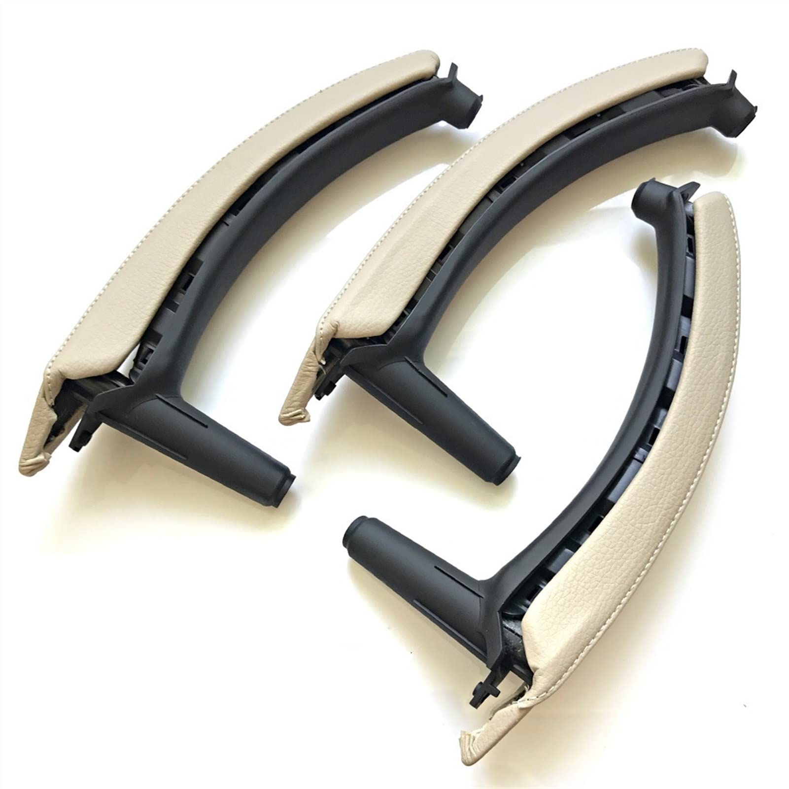 Clynex Linker rechter Innen-Beifahrertürgriff mit Lederbezug-Montagesatz, Ersatz, for, for X5 X6 E70 E71 E72 2007–2013 Auto-Innentürgriff(LHD Creamy) von Clynex