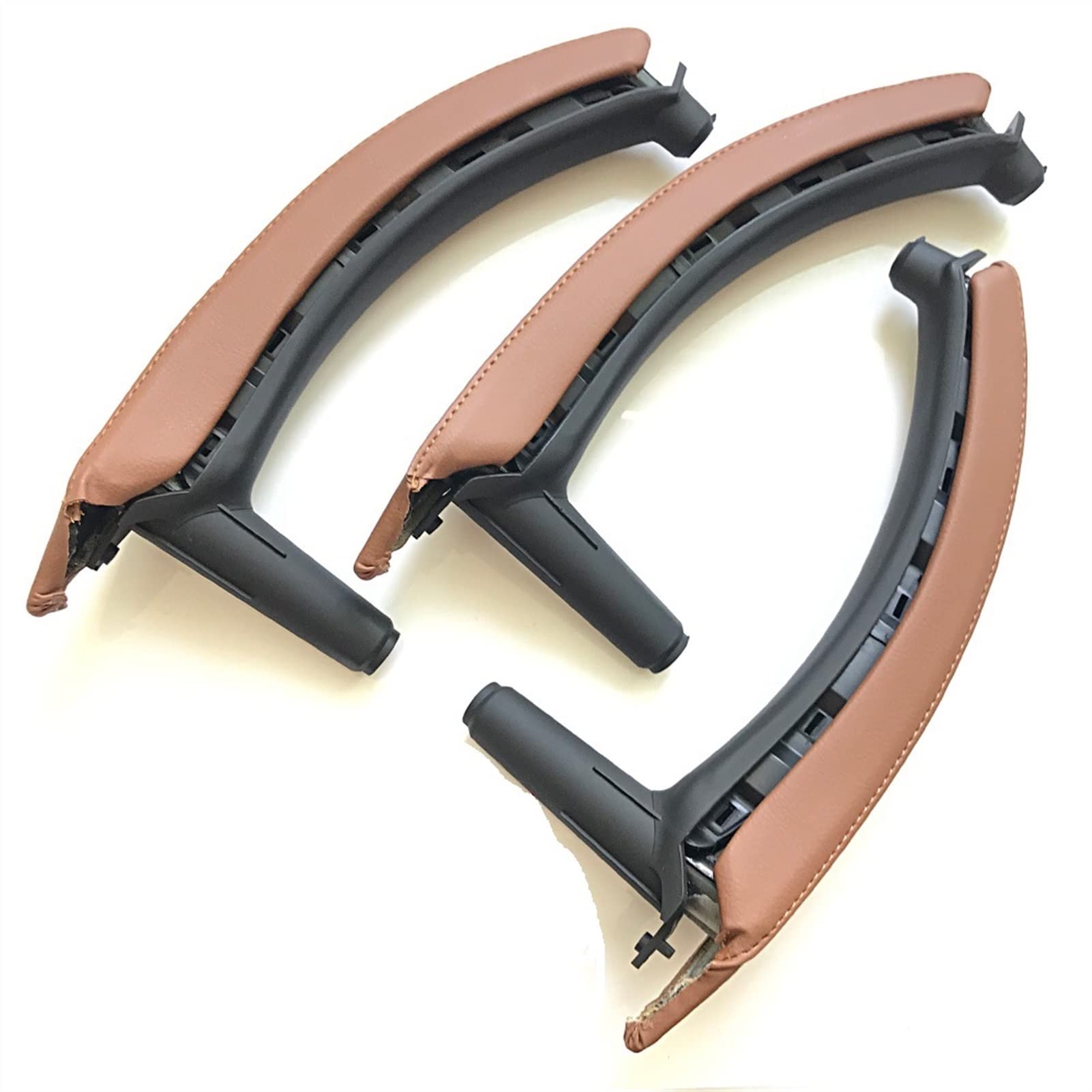 Clynex Linker rechter Innen-Beifahrertürgriff mit Lederbezug-Montagesatz, Ersatz, for, for X5 X6 E70 E71 E72 2007–2013 Auto-Innentürgriff(LHD Sattel Brown) von Clynex