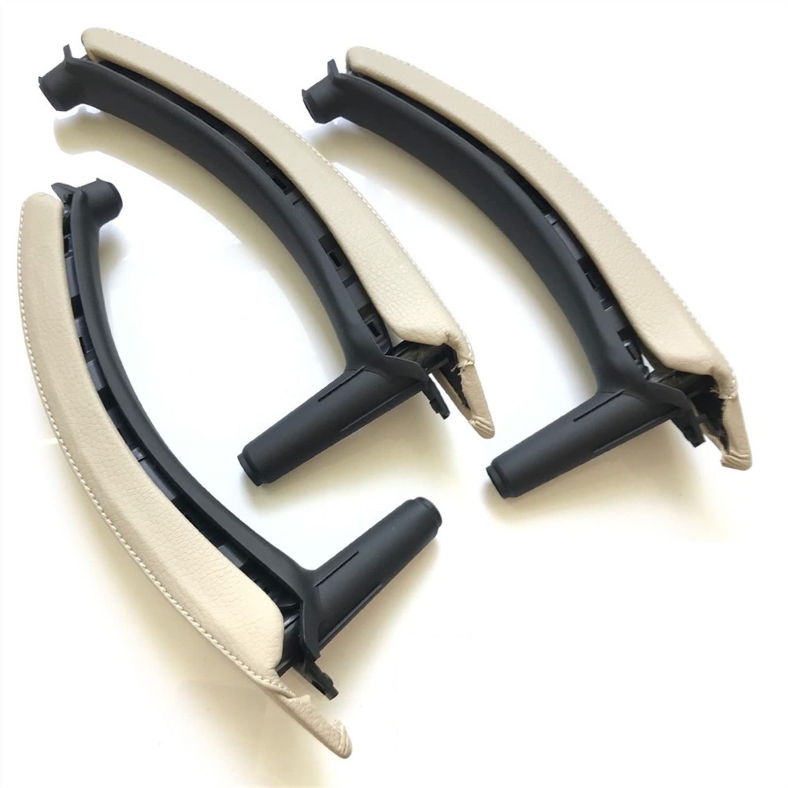 Clynex Linker rechter Innen-Beifahrertürgriff mit Lederbezug-Montagesatz, Ersatz, for, for X5 X6 E70 E71 E72 2007–2013 Auto-Innentürgriff(RHD Creamy) von Clynex