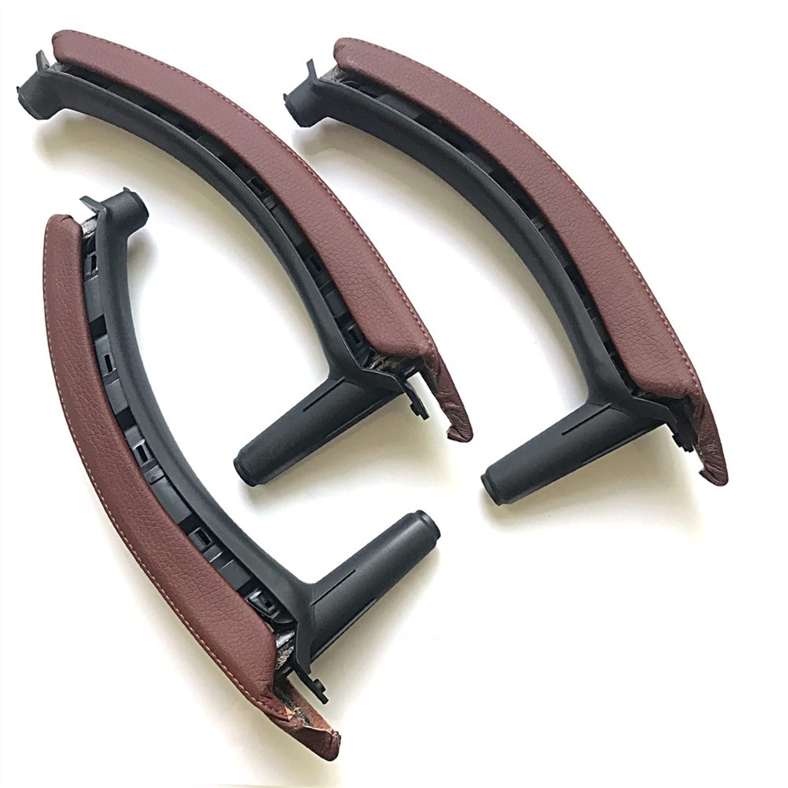 Clynex Linker rechter Innen-Beifahrertürgriff mit Lederbezug-Montagesatz, Ersatz, for, for X5 X6 E70 E71 E72 2007–2013 Auto-Innentürgriff(RHD Red Brown) von Clynex