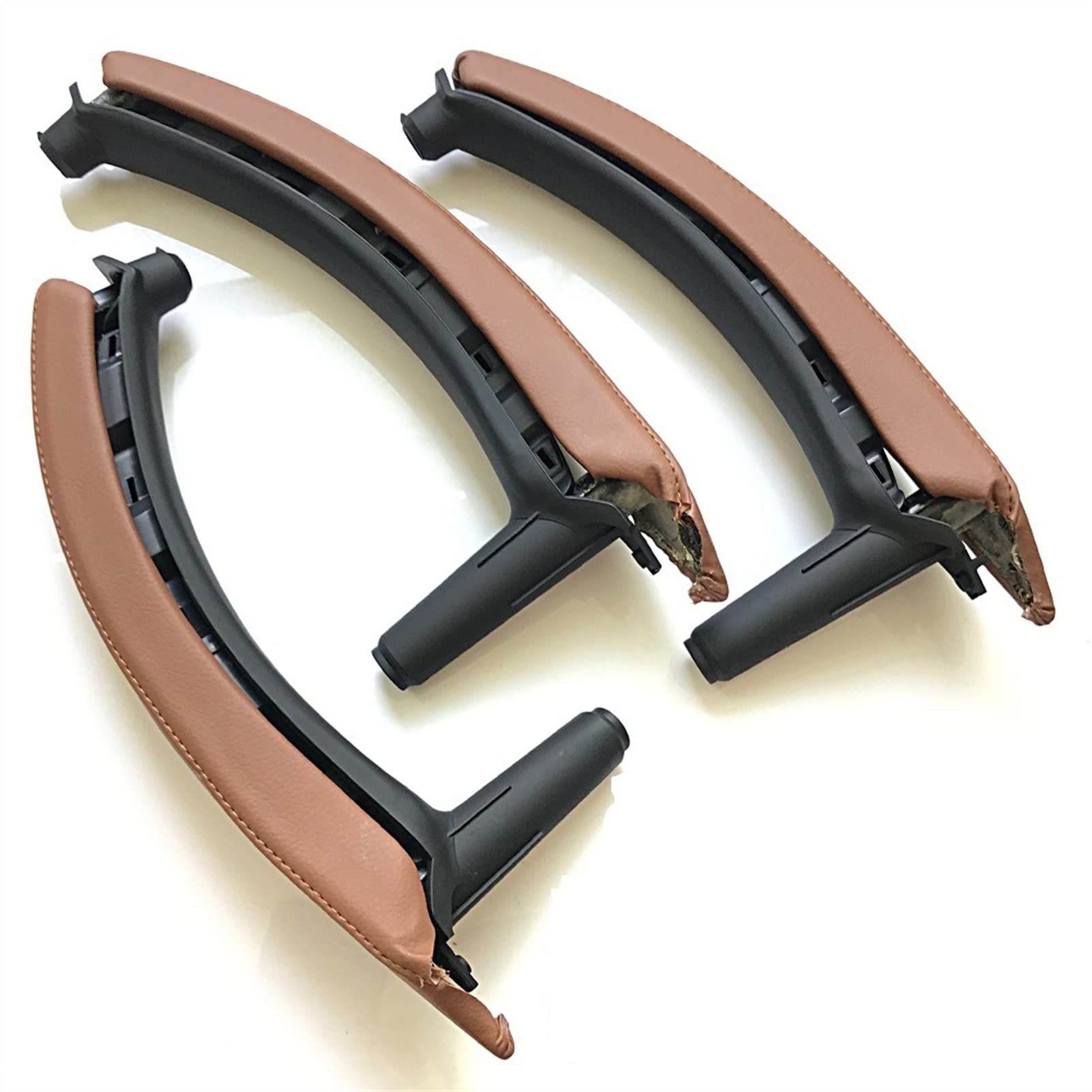 Clynex Linker rechter Innen-Beifahrertürgriff mit Lederbezug-Montagesatz, Ersatz, for, for X5 X6 E70 E71 E72 2007–2013 Auto-Innentürgriff(RHD Sattel Brown) von Clynex