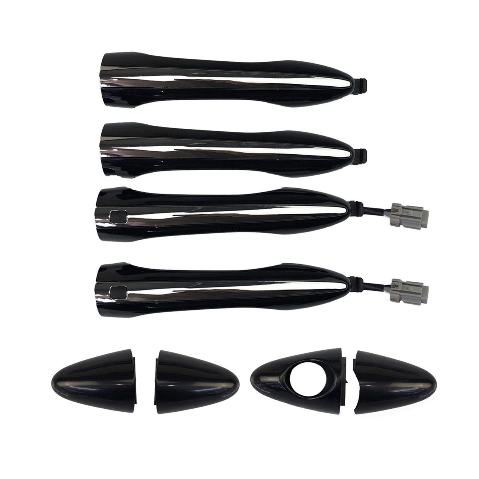 Clynex OEM 826512T020 826512T010 826522T000 8 Stück vorne hinten außen außen, for Smart, Schlüsseltürgriff Chrom Schwarz, for Kia, Optima 2011–2015 Abdeckung für Außentürgriffe von Clynex