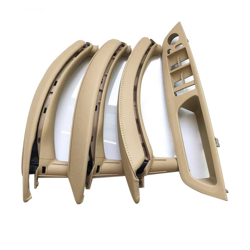 Clynex RHD Innentür-Armlehne for rechte Fahrerseite, kompletter Satz aus Leder, for, for X5 X6 E70 E71 E72 2007-2013 Auto-Innentürgriff(RHD Beige 7pcs) von Clynex