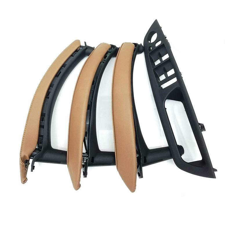 Clynex RHD Innentür-Armlehne for rechte Fahrerseite, kompletter Satz aus Leder, for, for X5 X6 E70 E71 E72 2007-2013 Auto-Innentürgriff(RHD Brown 7pcs) von Clynex