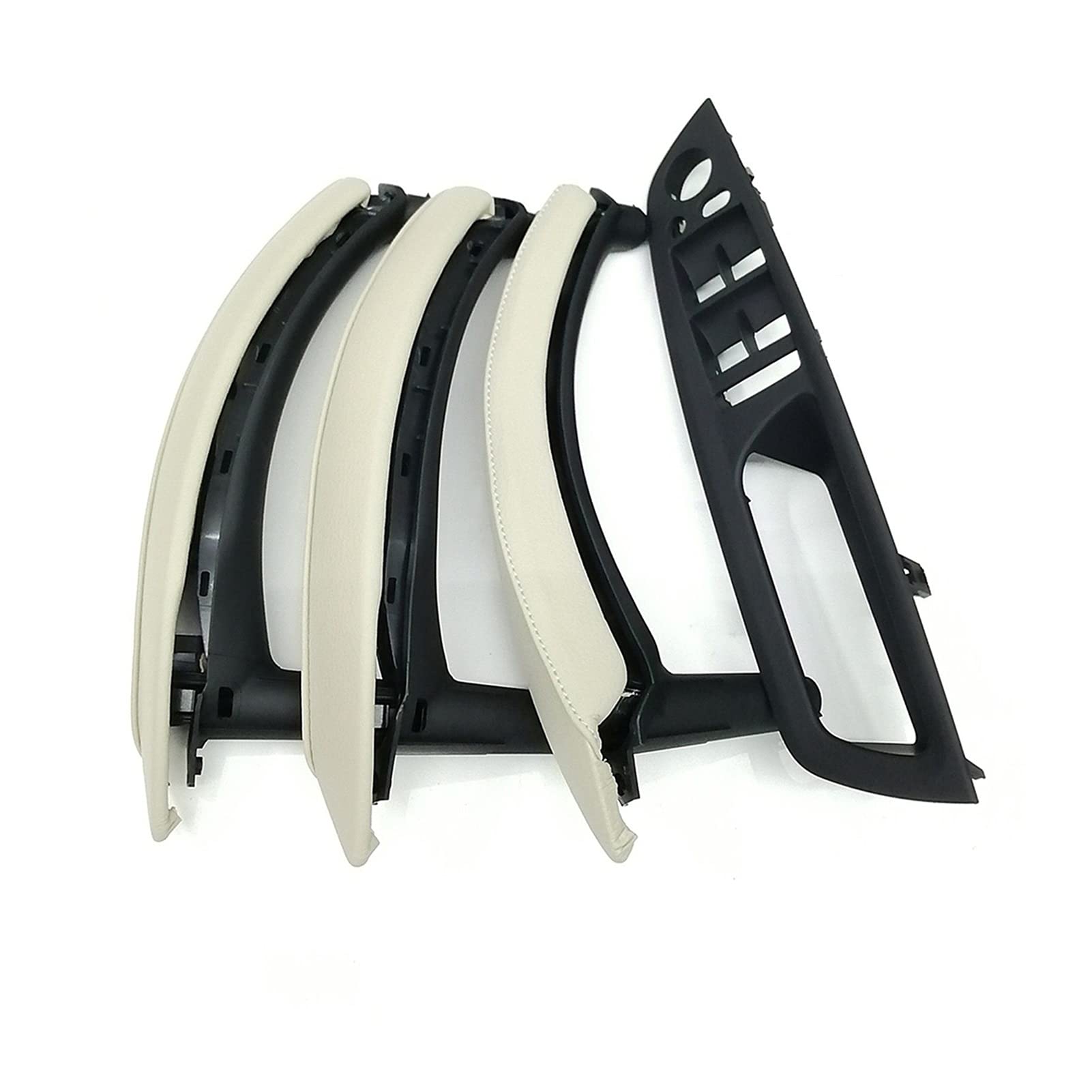 Clynex RHD Innentür-Armlehne for rechte Fahrerseite, kompletter Satz aus Leder, for, for X5 X6 E70 E71 E72 2007-2013 Auto-Innentürgriff(RHD Creamy 7pcs) von Clynex